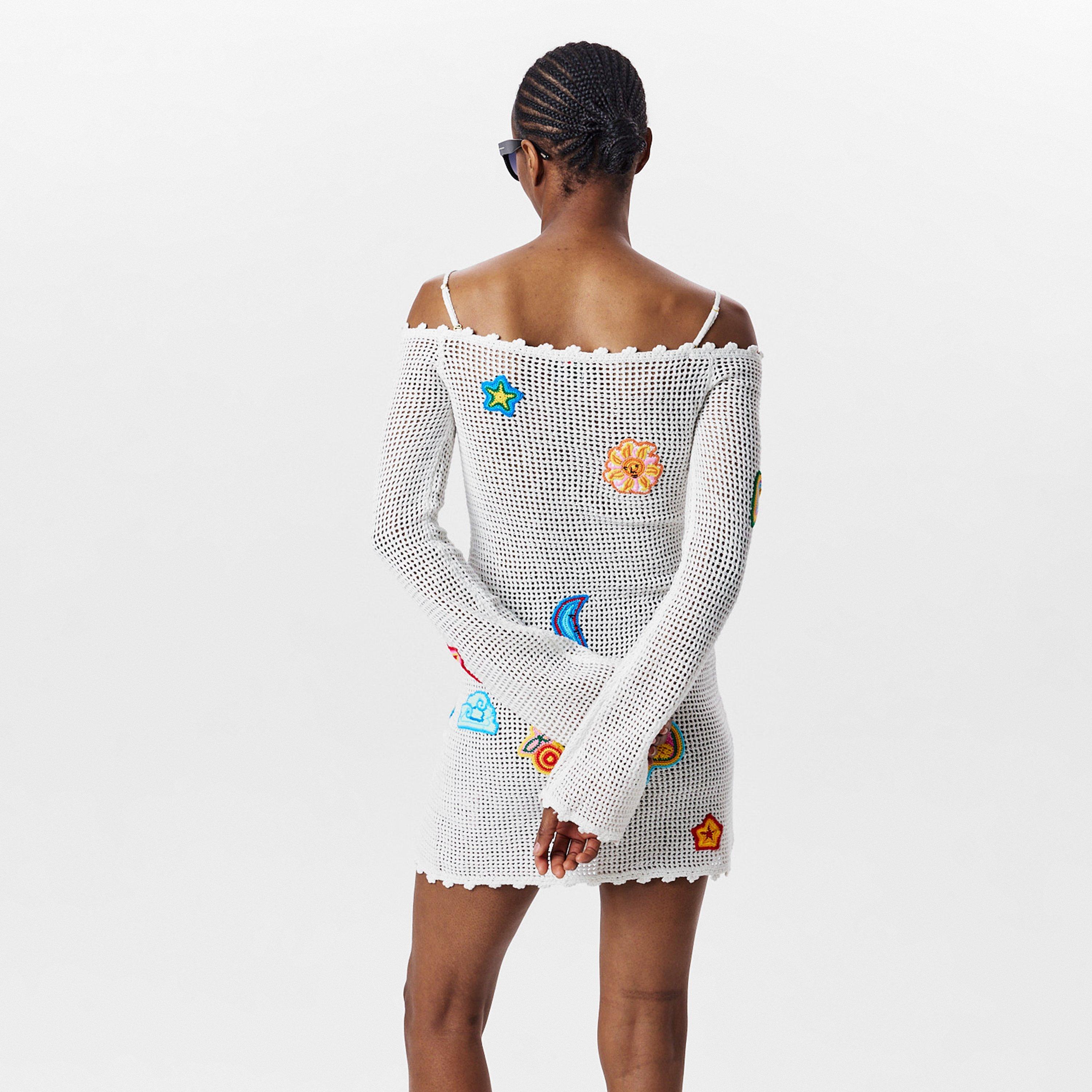 White - Casablanca - Women's Casa Crochet Mini Dress - 4