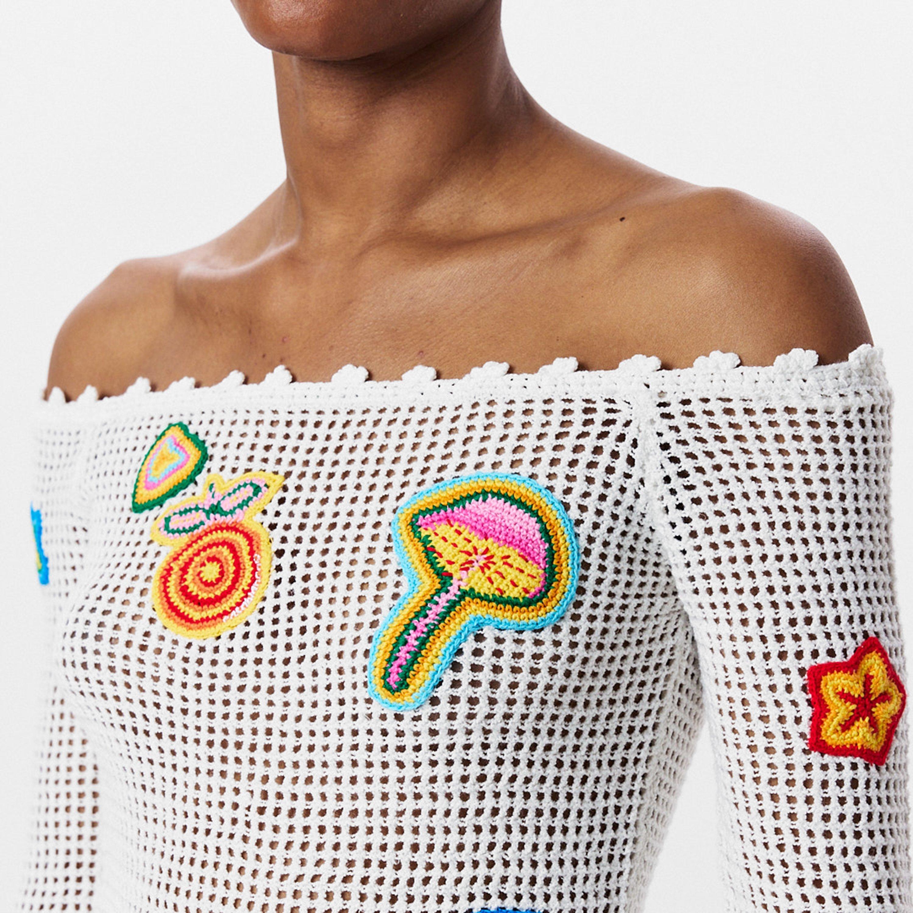 White - Casablanca - Women's Casa Crochet Mini Dress - 5