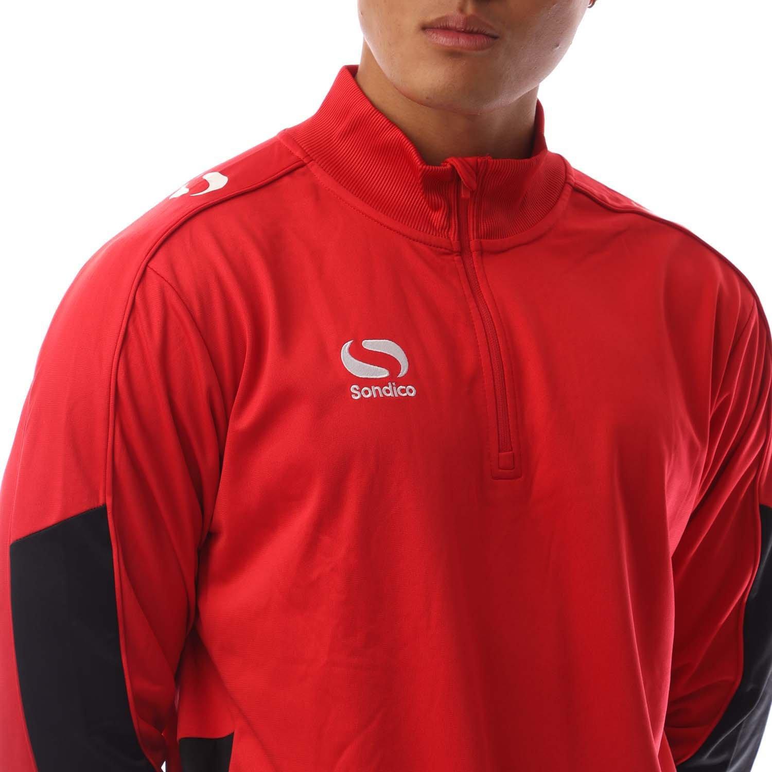 Red/White/Blk - Sondico - Men's 1/4 Zip Fleece - 2