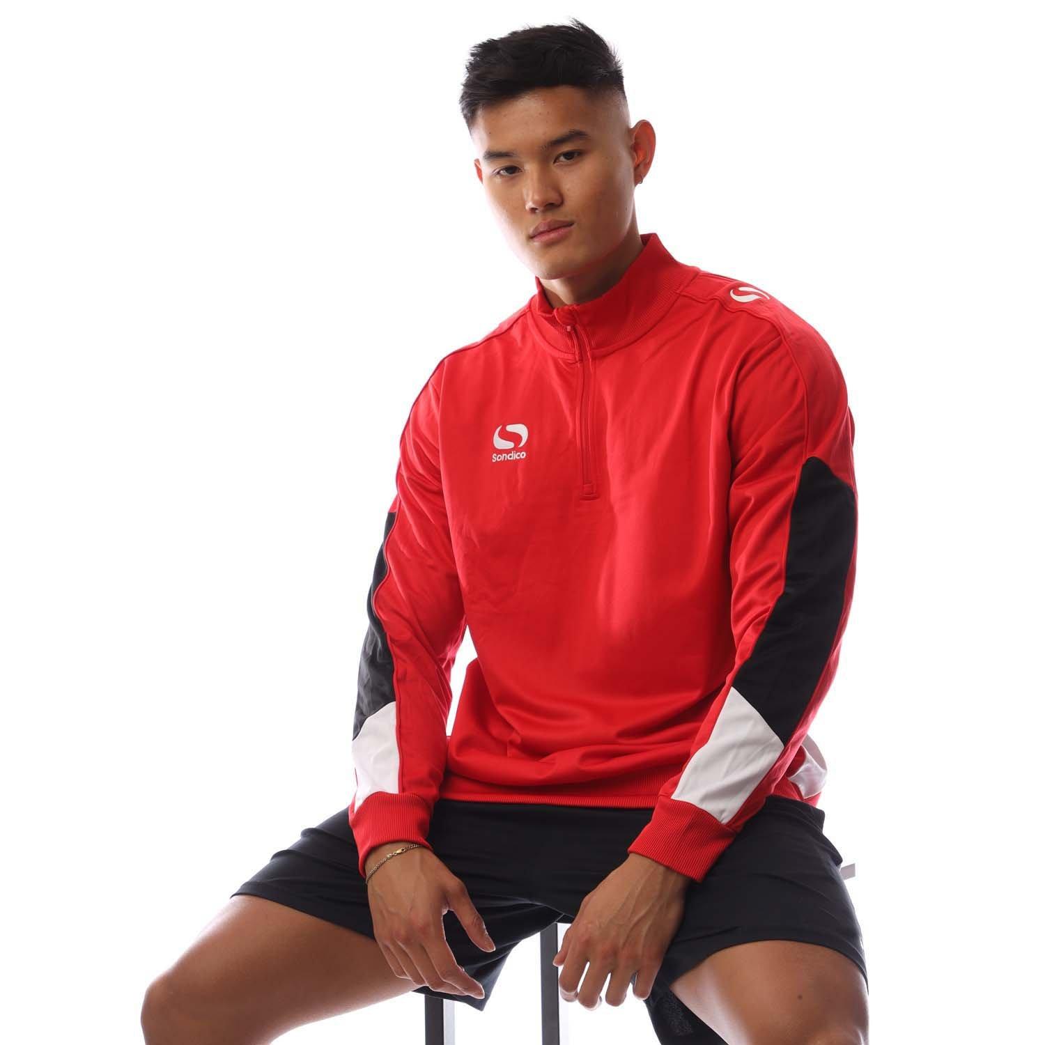 Red/White/Blk - Sondico - Men's 1/4 Zip Fleece - 4