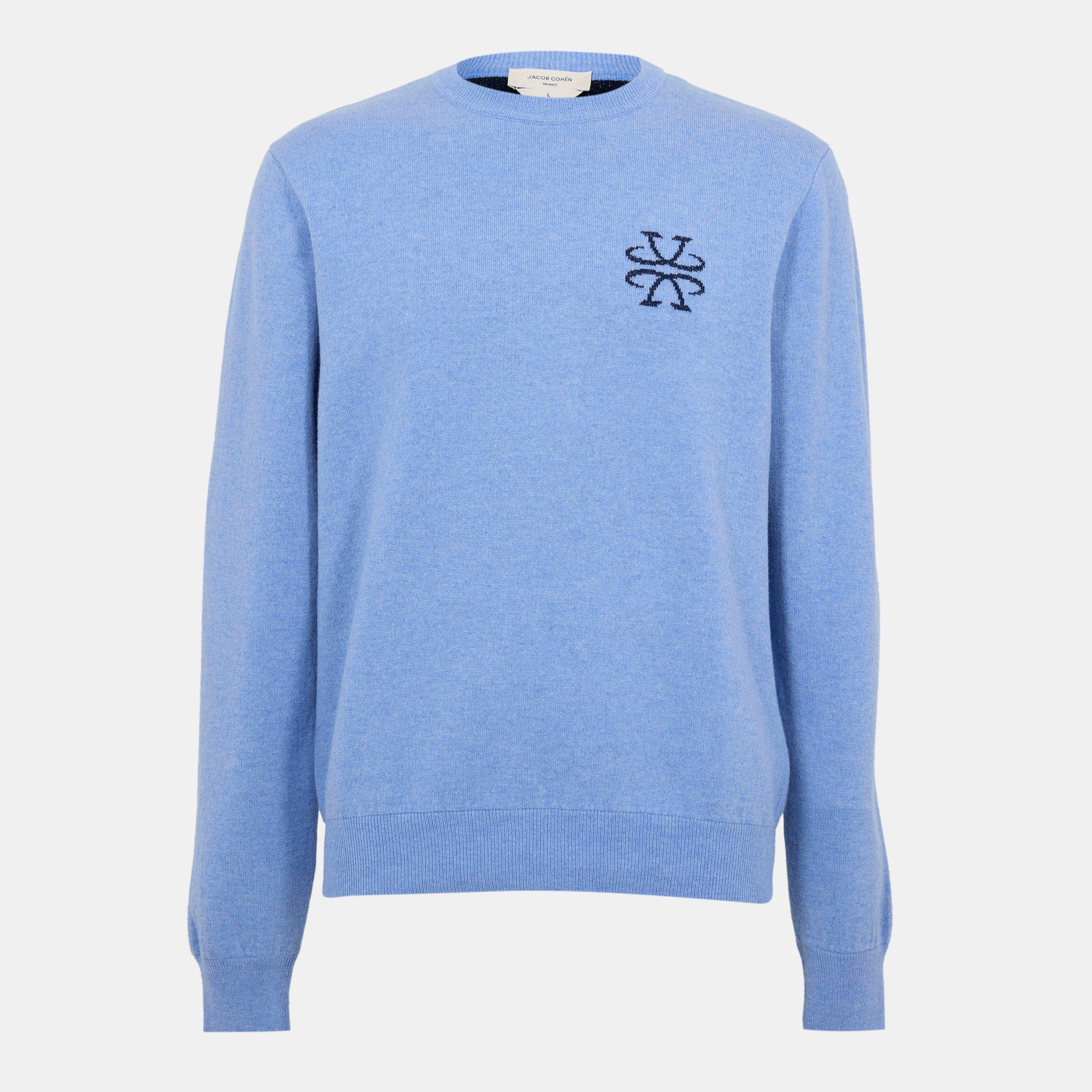 Azure - Jacob Cohen - Men's Knitted Crew Neck Jumper - 1