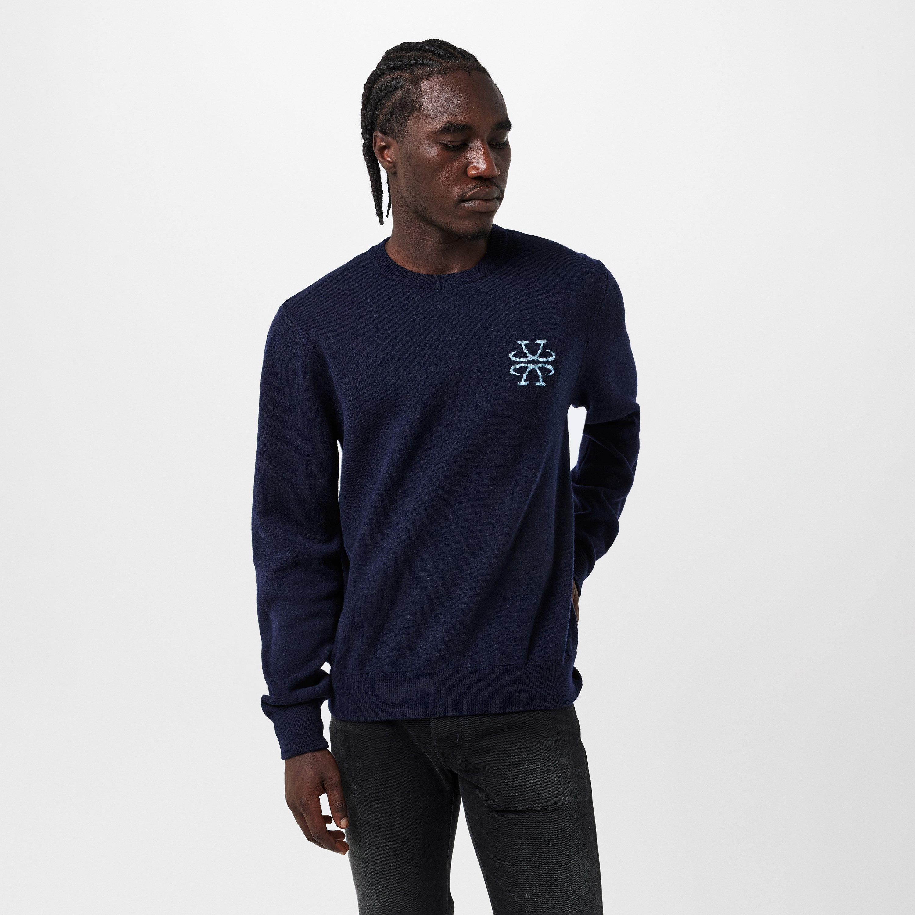 Navy - Jacob Cohen - Men's Knitted Crew Neck Jumper - 3