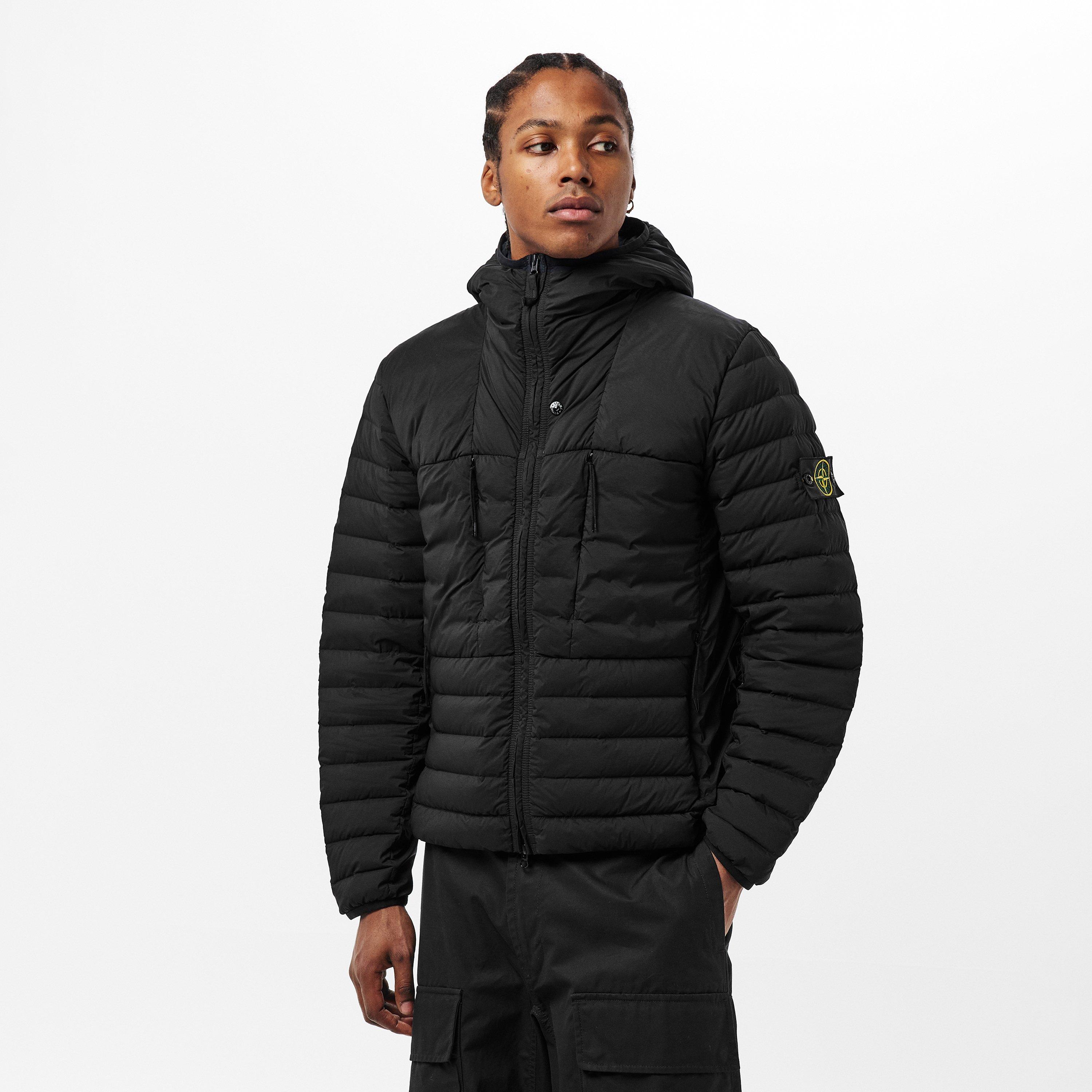 Nero V0029 - Stone Island - Men's Duck Down Full Zip Medium Puffer Jacket - 3