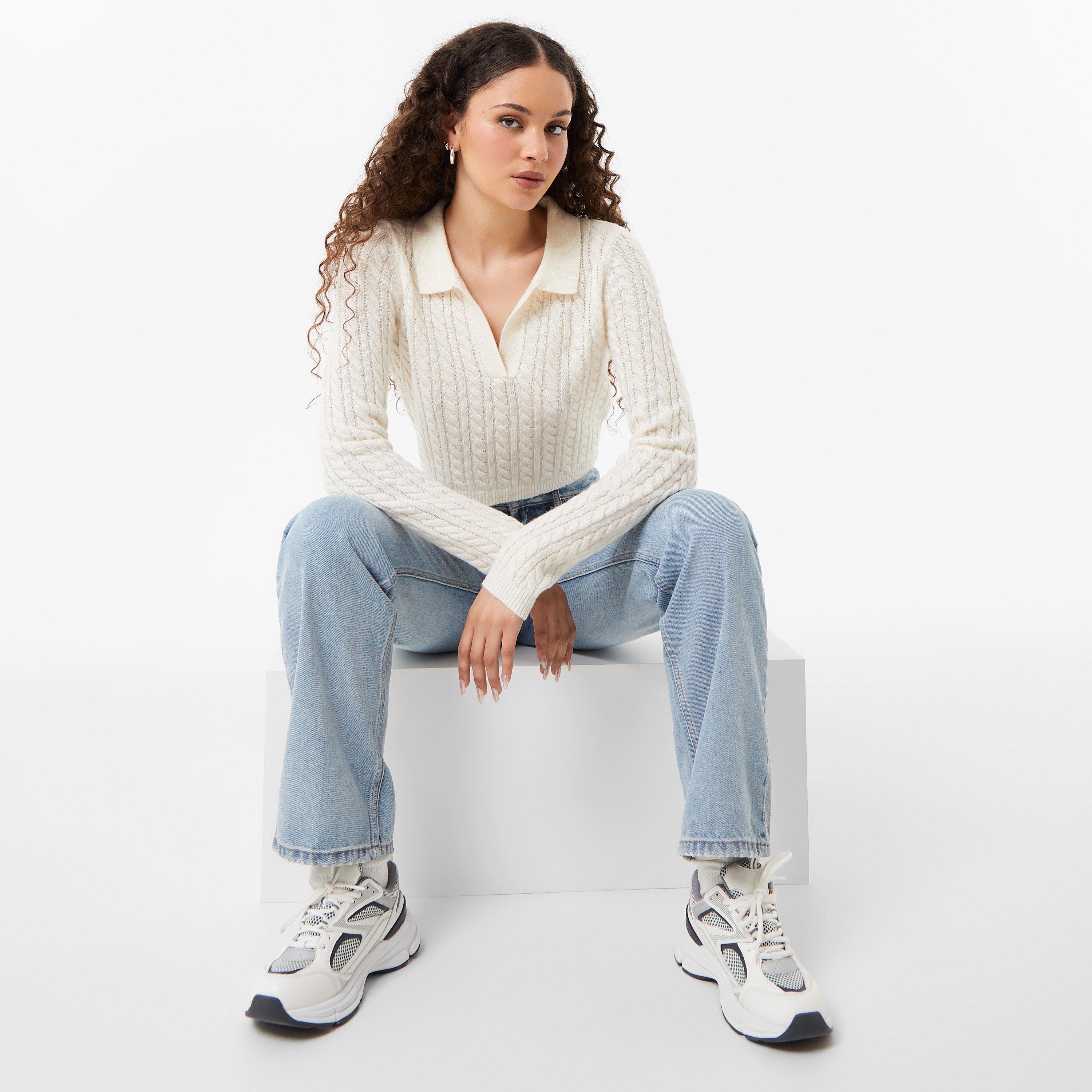 Vintage White - Jack Wills - Tinsbury Polo Knit Sweater - 4