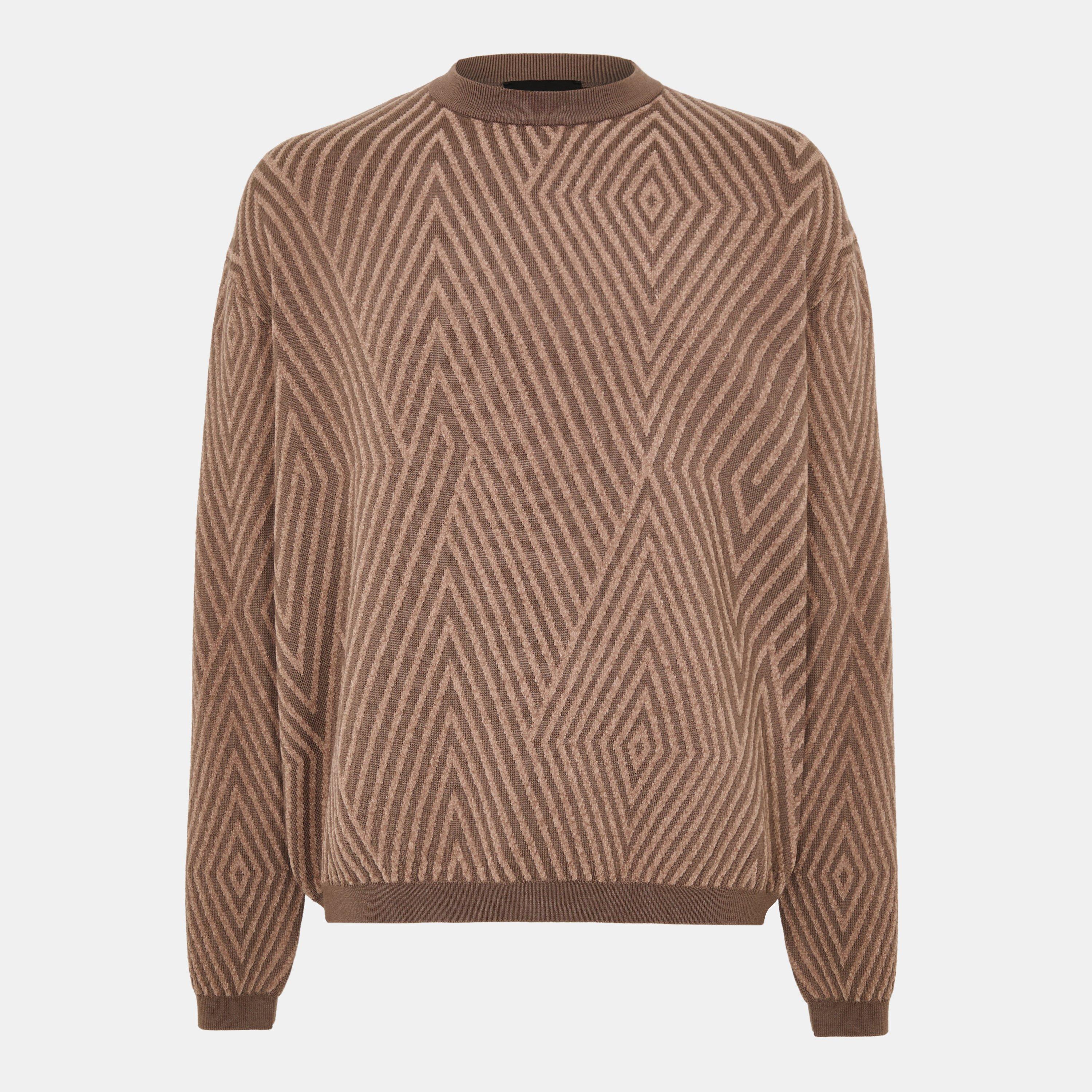 Walnut F6125 - Emporio Armani - Men's Ribbed Crew Neck Jumper - 1