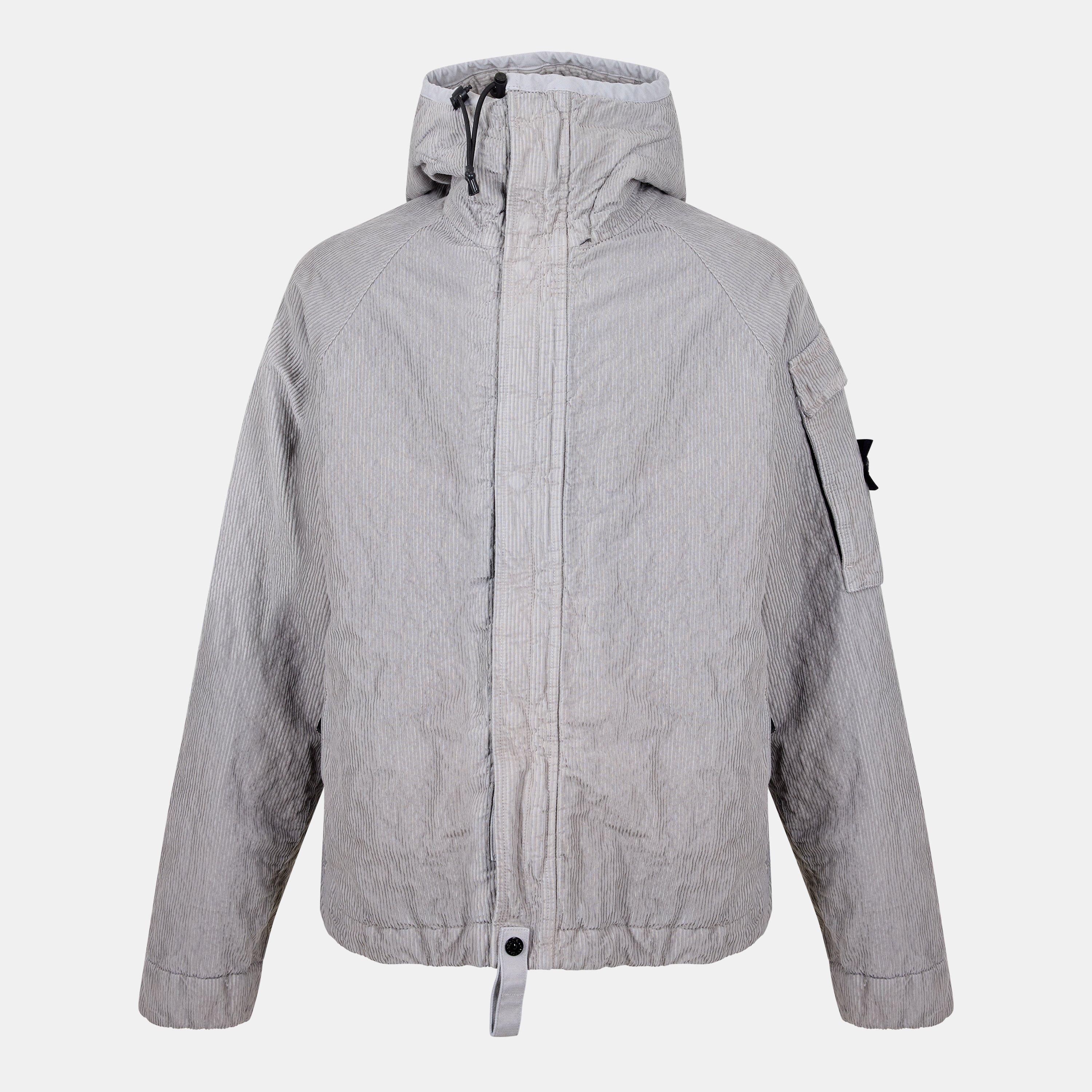 Grigio P V0061 - Stone Island - Men's Cord Hood Medium Puffer Jacket - 1