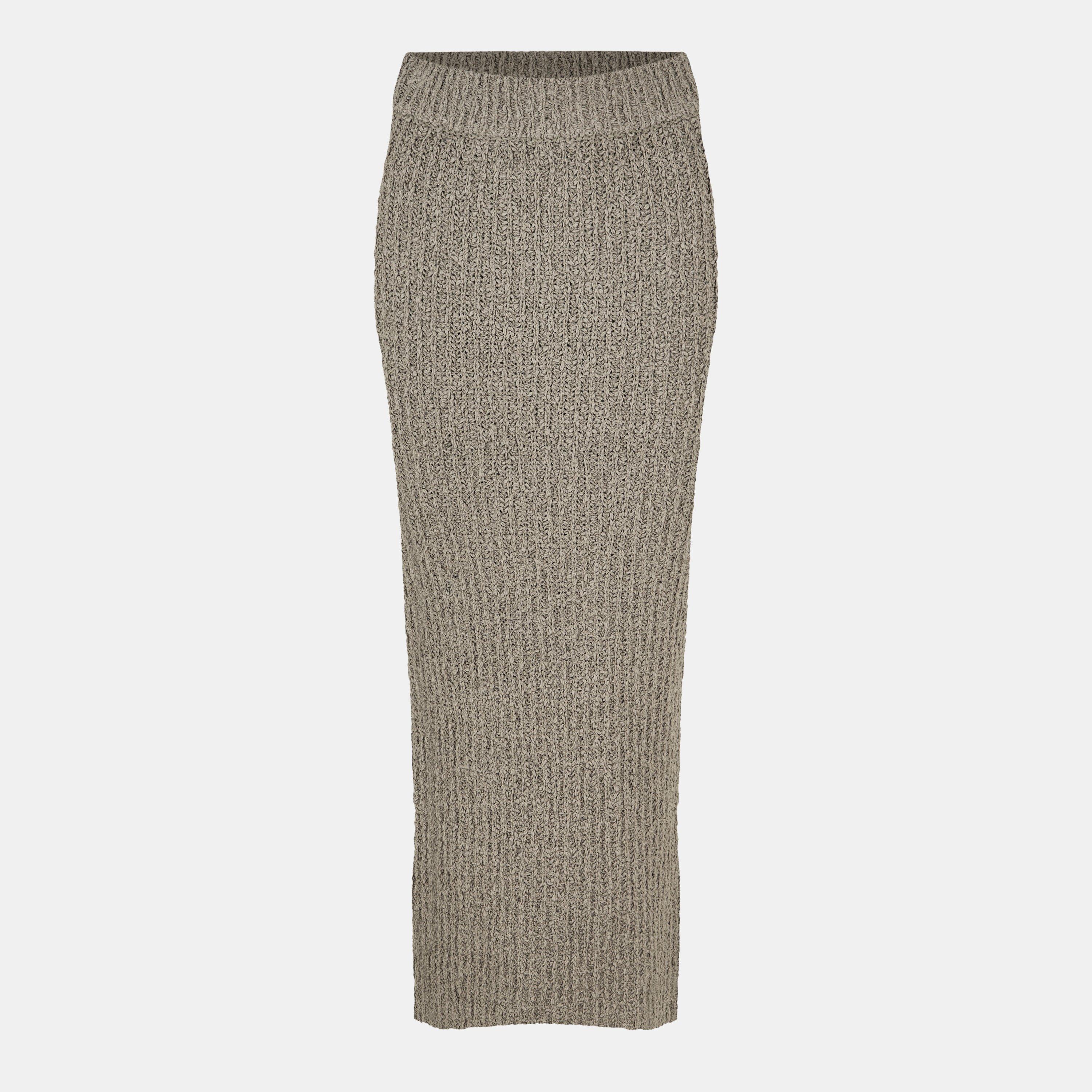 Taupe - Jack Wills - Women's Stitchy Maxi Knitted Skirt - 1