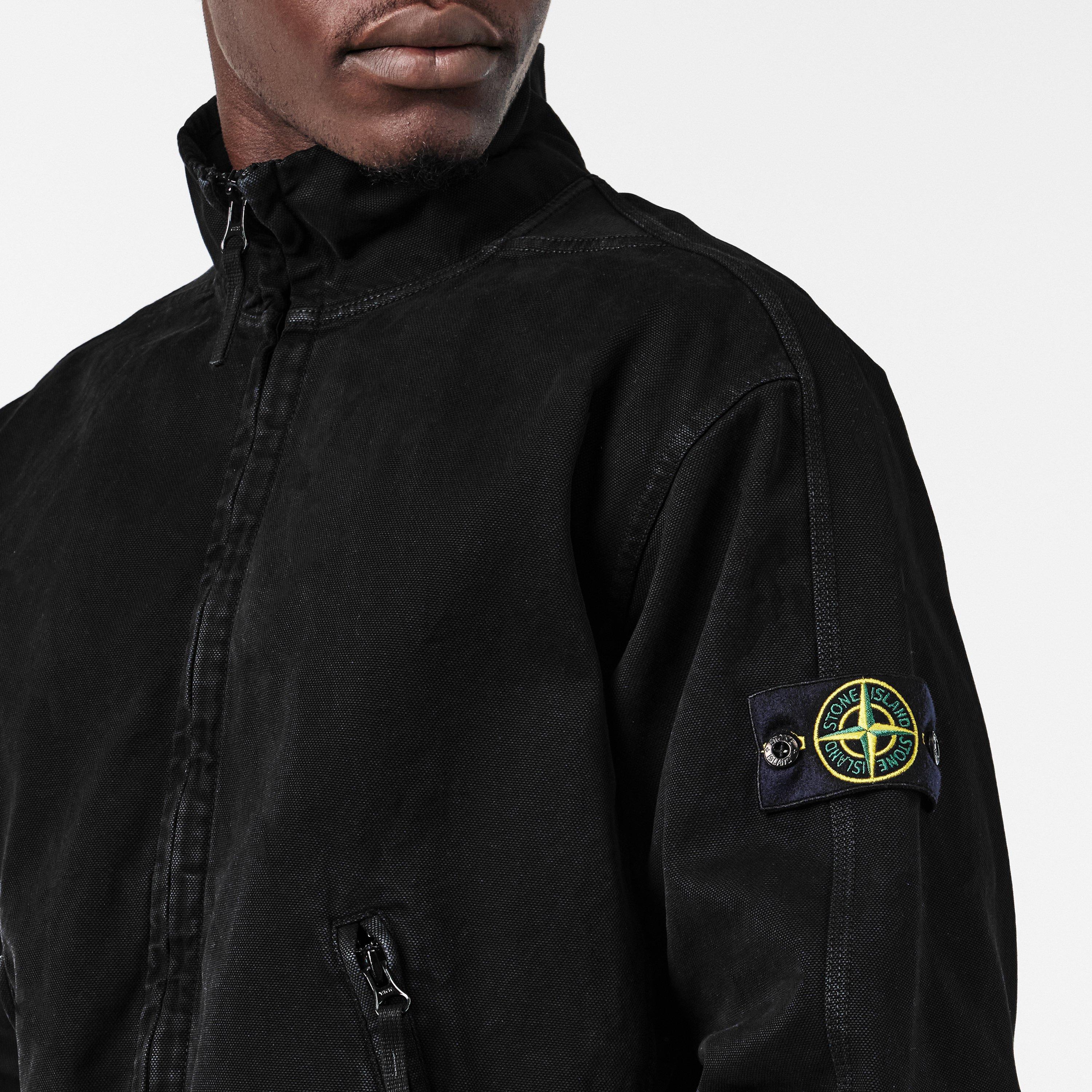 Nero V0129 - Stone Island - Men's Oversized Track Jacket Cotton Long Sleeve Oversized Fit Bomber Jacket - 5