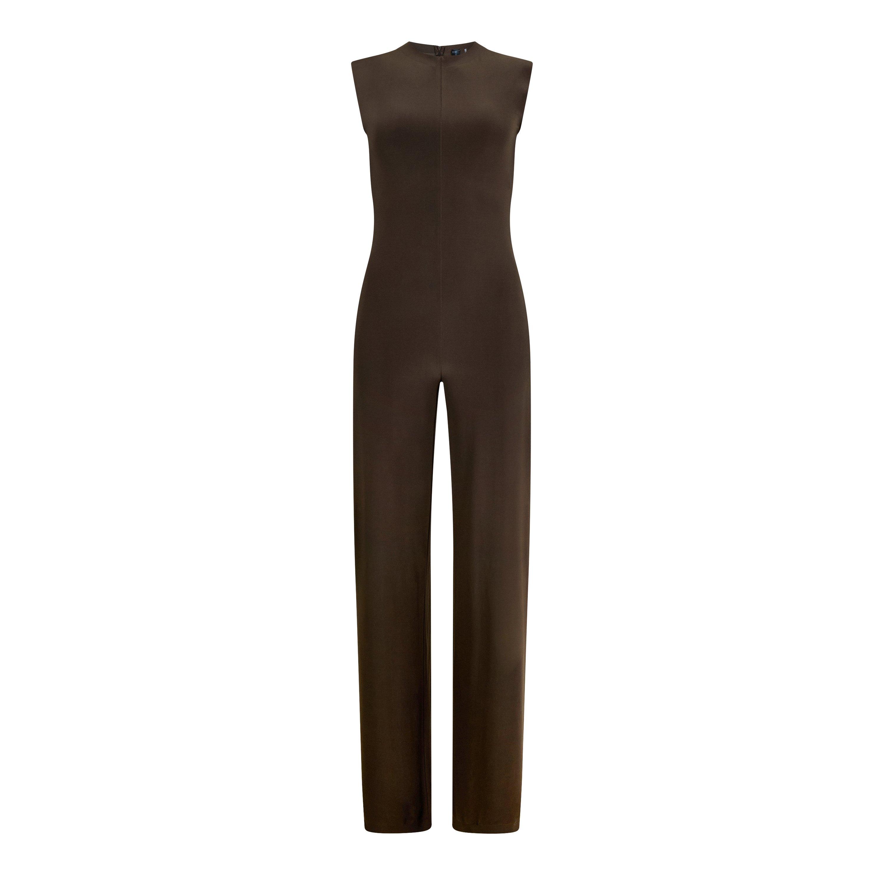 Norma Kamali Women's Sleeveless Jumpsuit - Espresso - LARGE