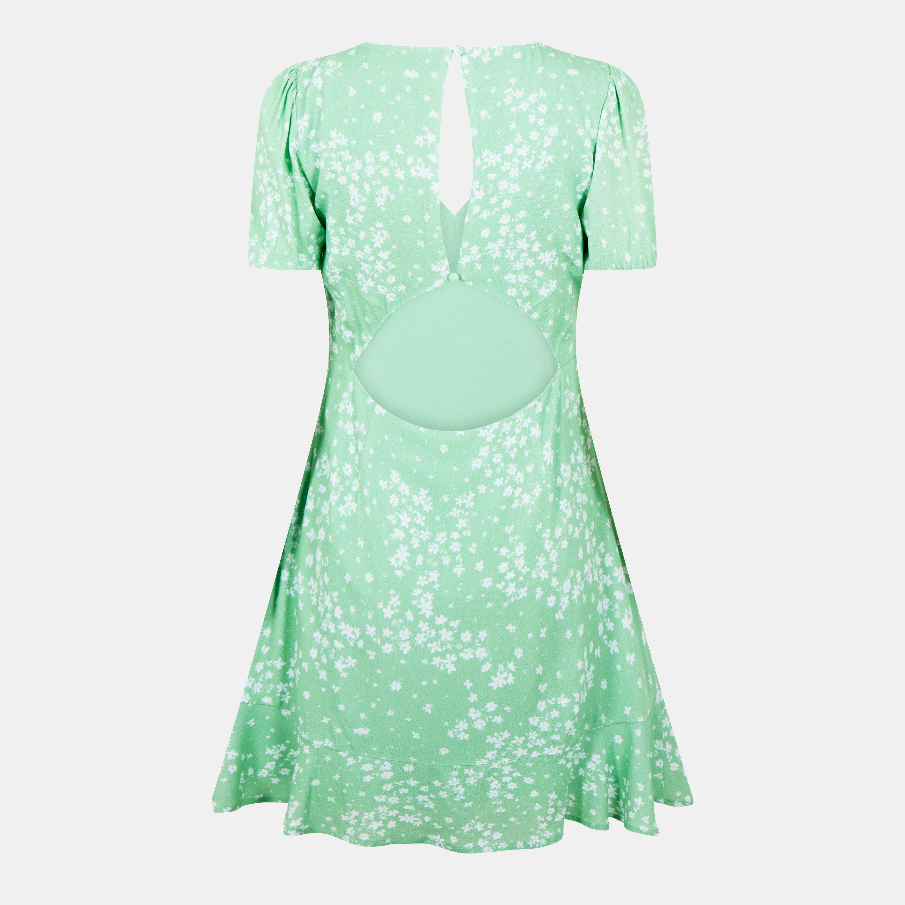 Green Ditsy - Jack Wills - Women's JW Cut Out Mini Dress - 2