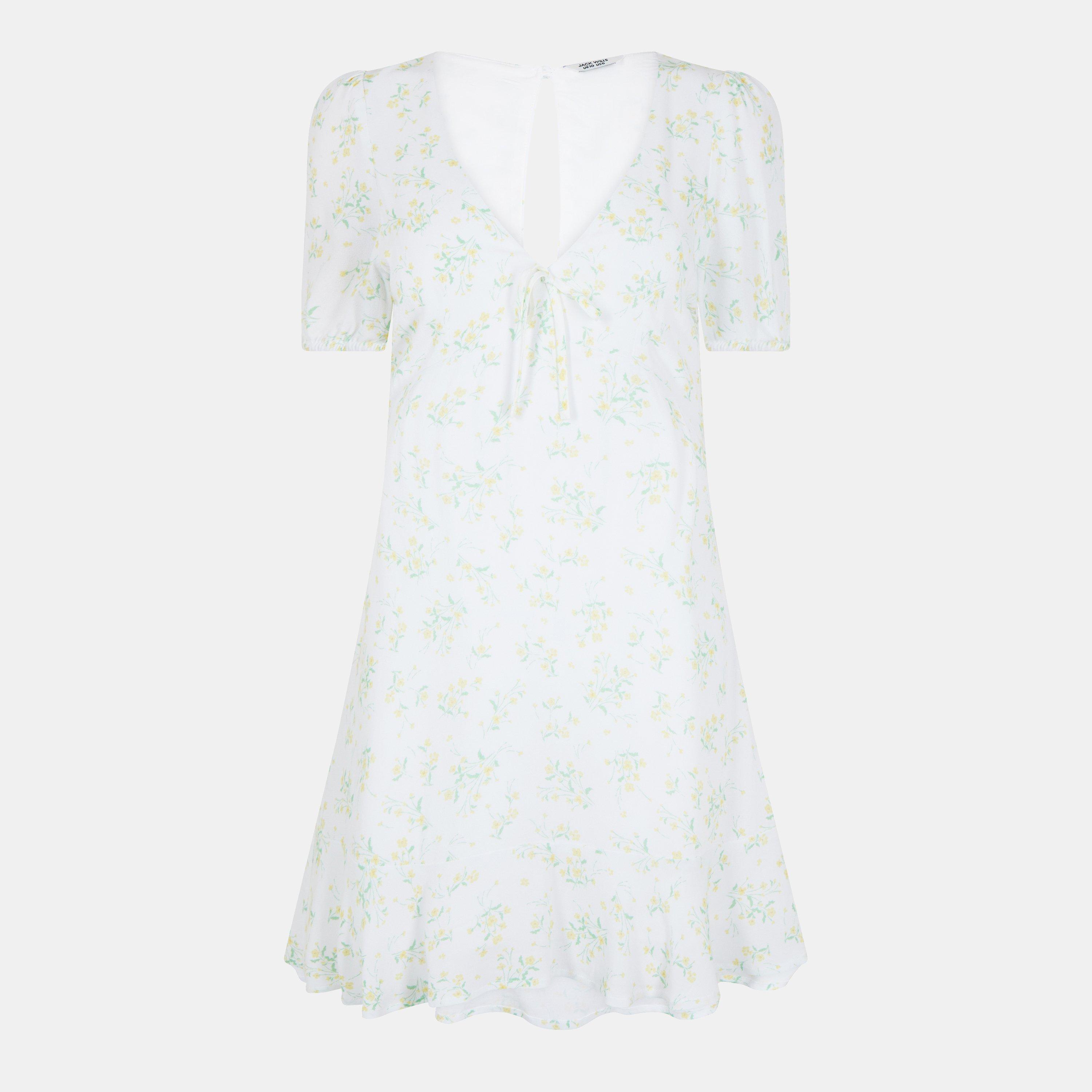 White/Yellw Dit - Jack Wills - Women's JW Cut Out Mini Dress - 1