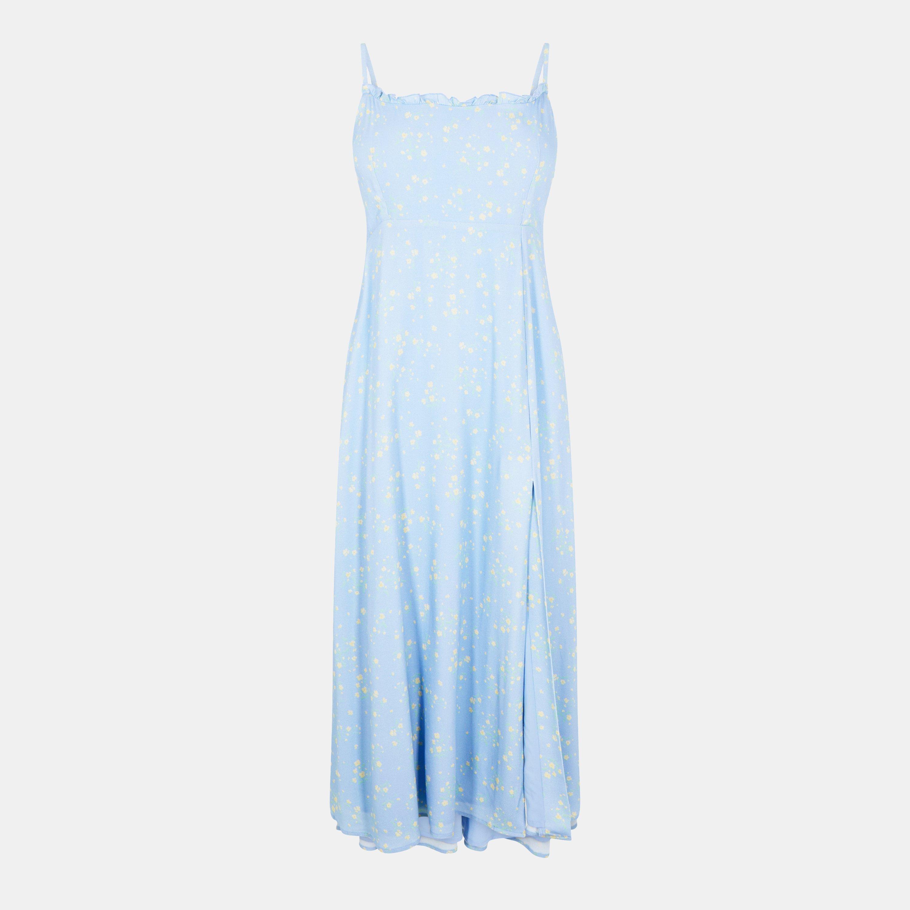Jack Wills Women's Midi Tea Dress - Blue/Yellw Dits - 16 (XL)