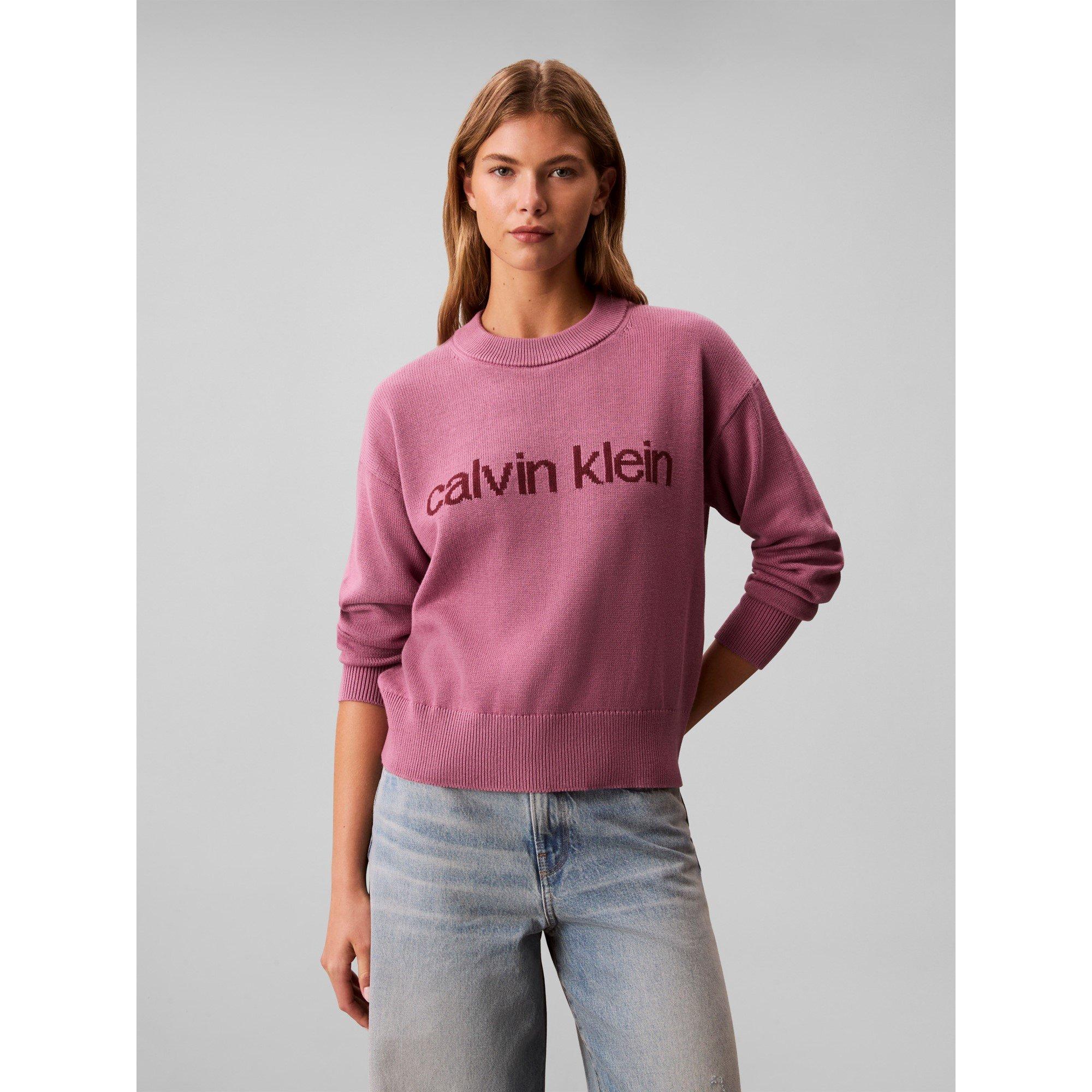 Bordeaux - Calvin Klein Jeans - Women's Graphic Crew Neck Jumper - 1