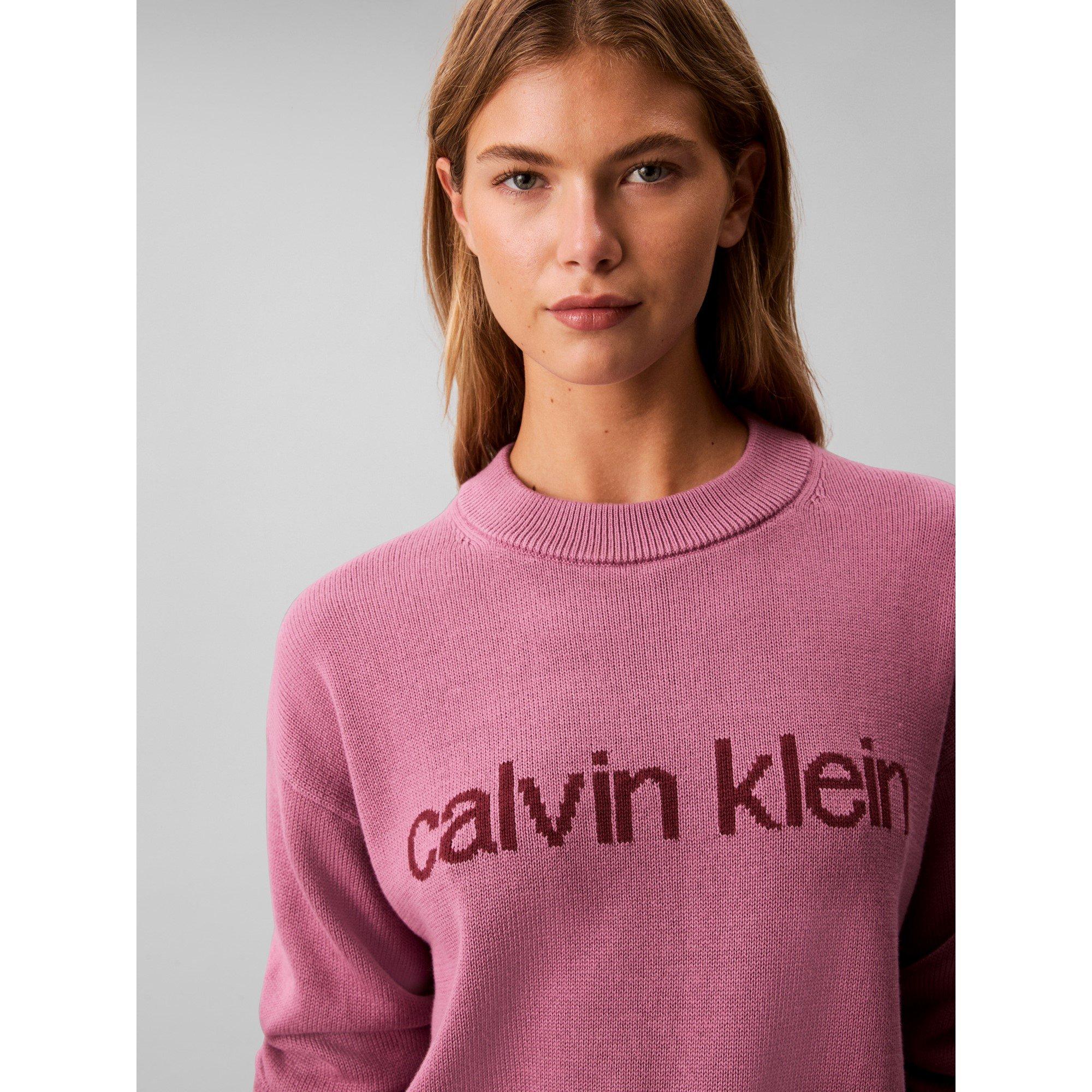 Bordeaux - Calvin Klein Jeans - Women's CKJ Graphic Crew Neck Jumper - 3