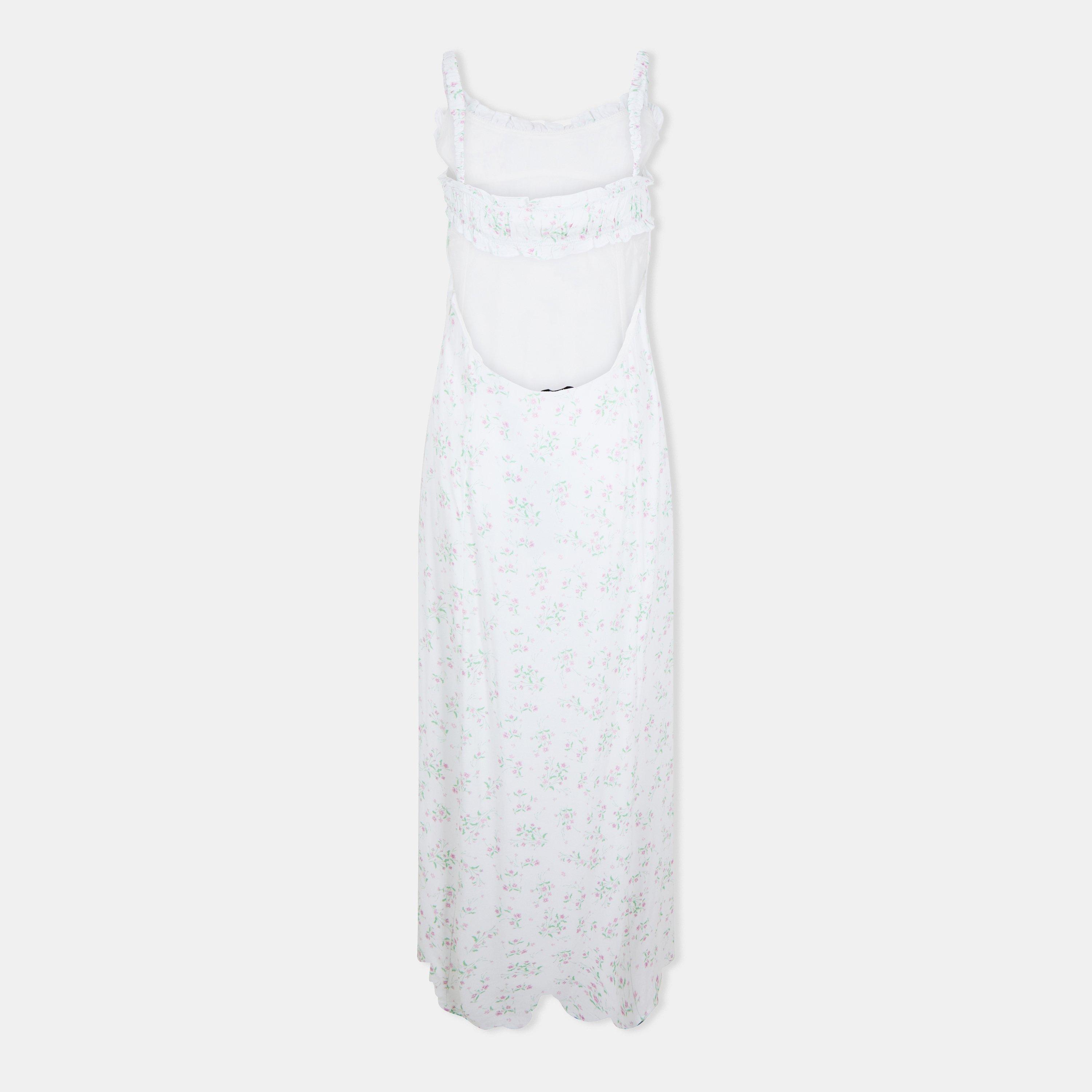 White/Pink Dits - Jack Wills - JW Ruched Midi Slit Tea Dress - 2