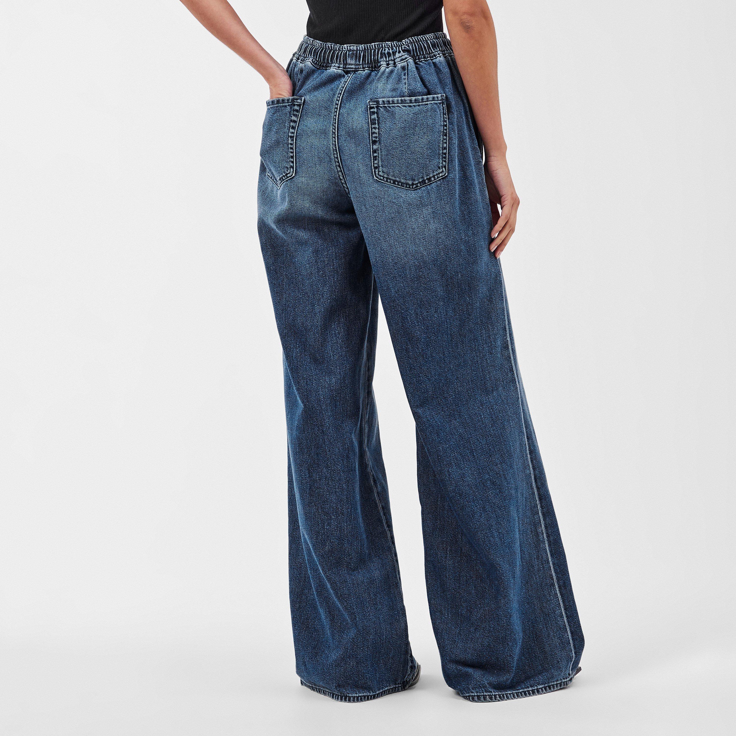 Light Blue - 7 For All Mankind - Women's Pull-On Wide Leg Jeans - 4