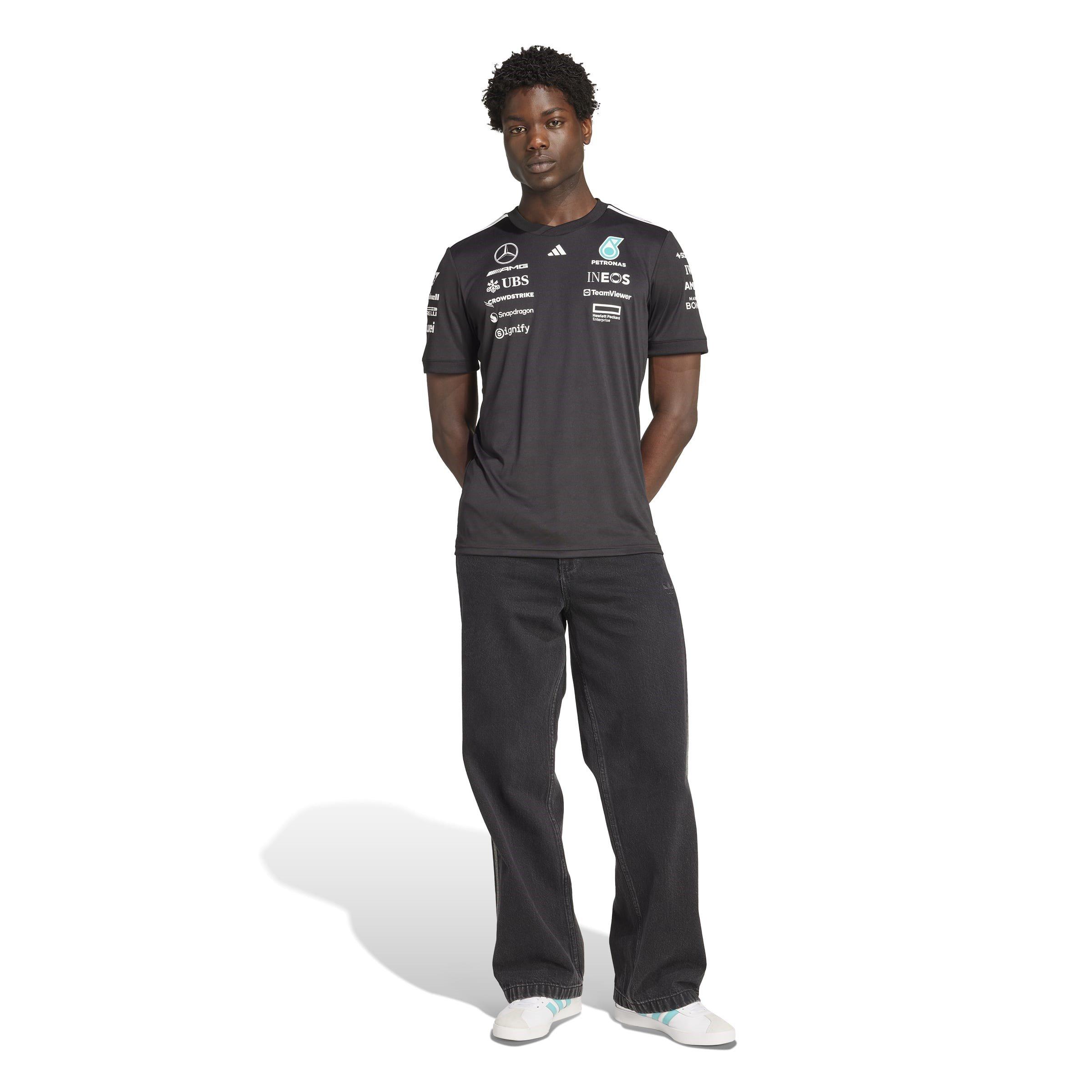 Preto/Branco - adidas - Mercedes AMG Petronas Formula One Team Driver Shirt Mens - 7