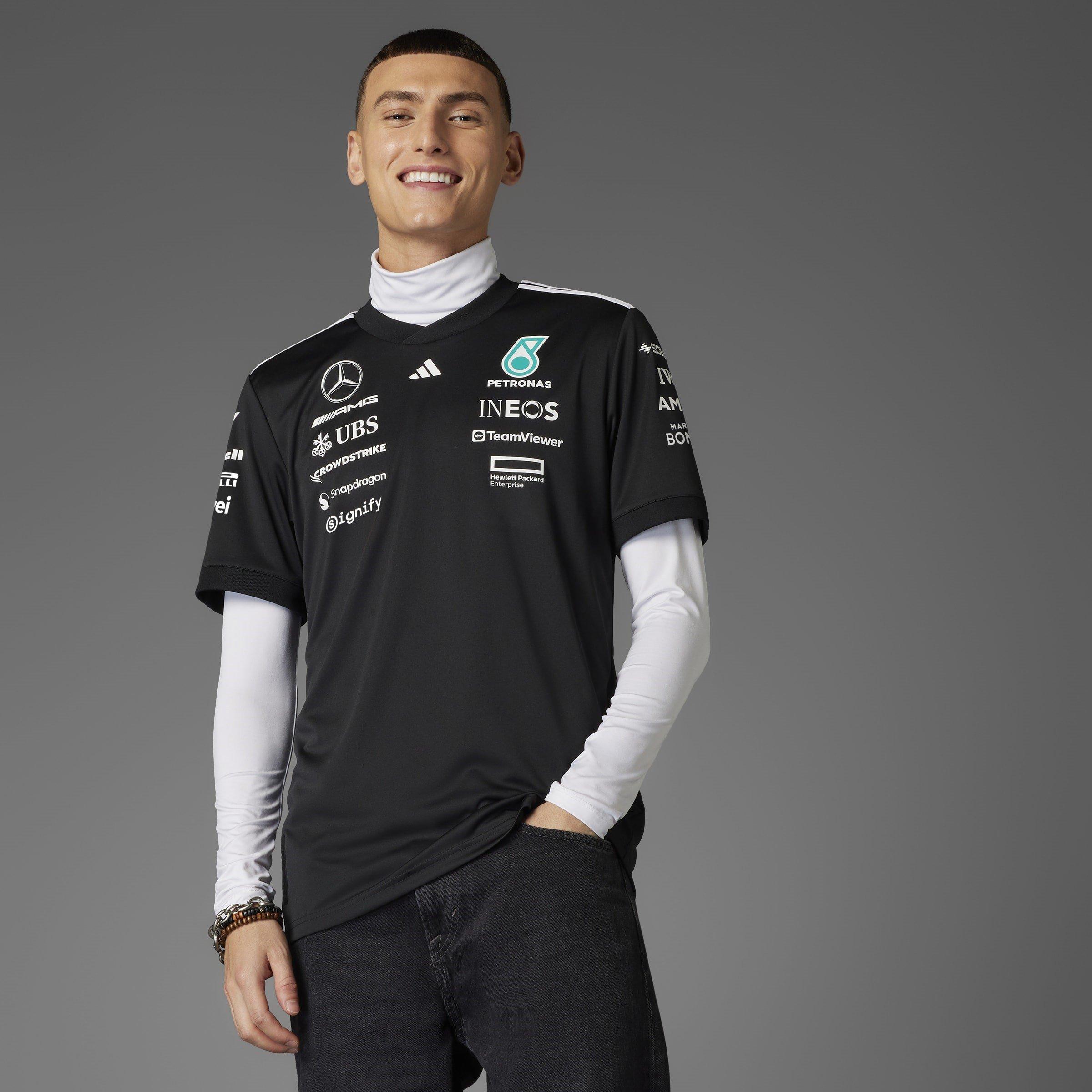 Preto/Branco - adidas - Mercedes AMG Petronas Formula One Team Driver Shirt Mens - 8