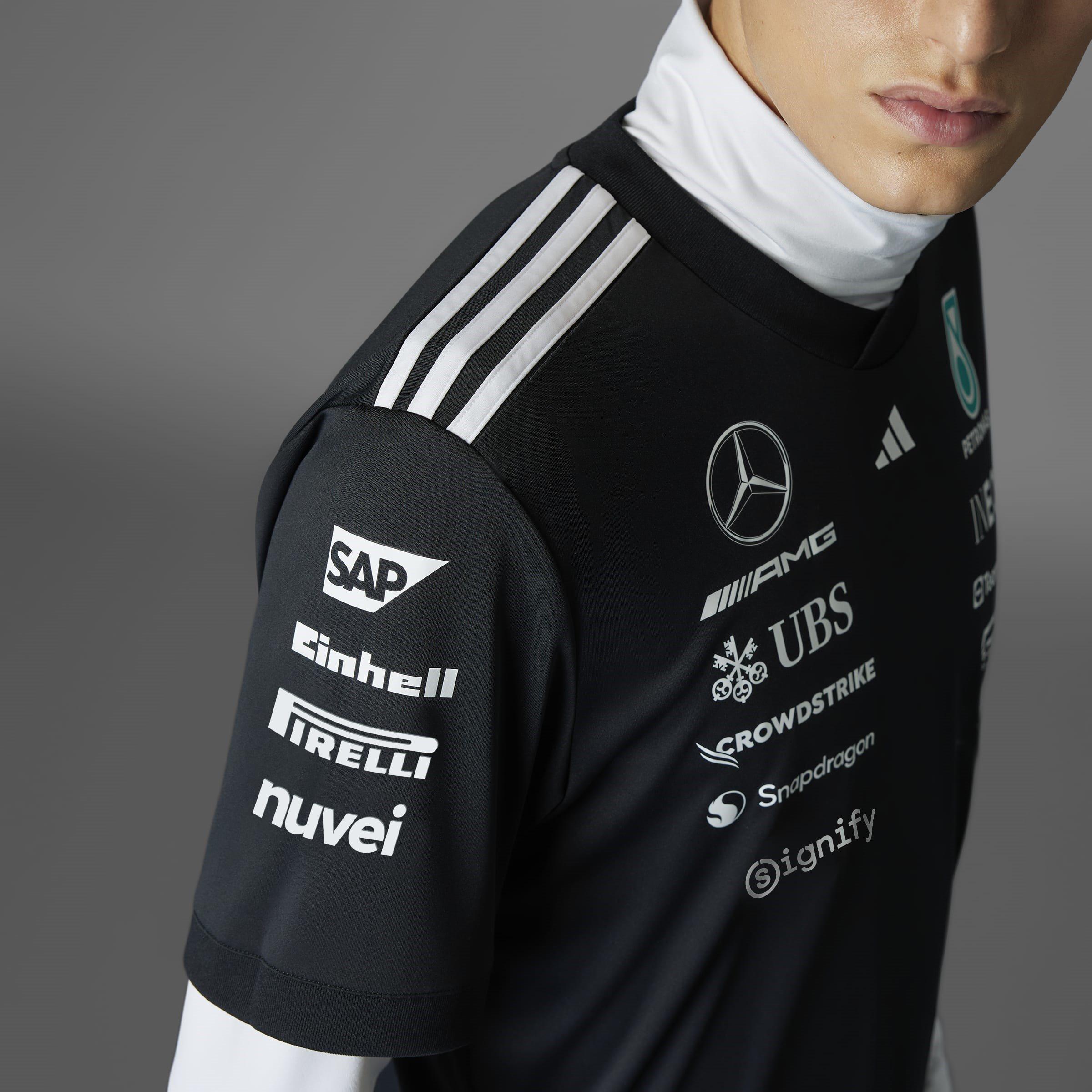 Preto/Branco - adidas - Mercedes AMG Petronas Formula One Team Driver Shirt Mens - 10