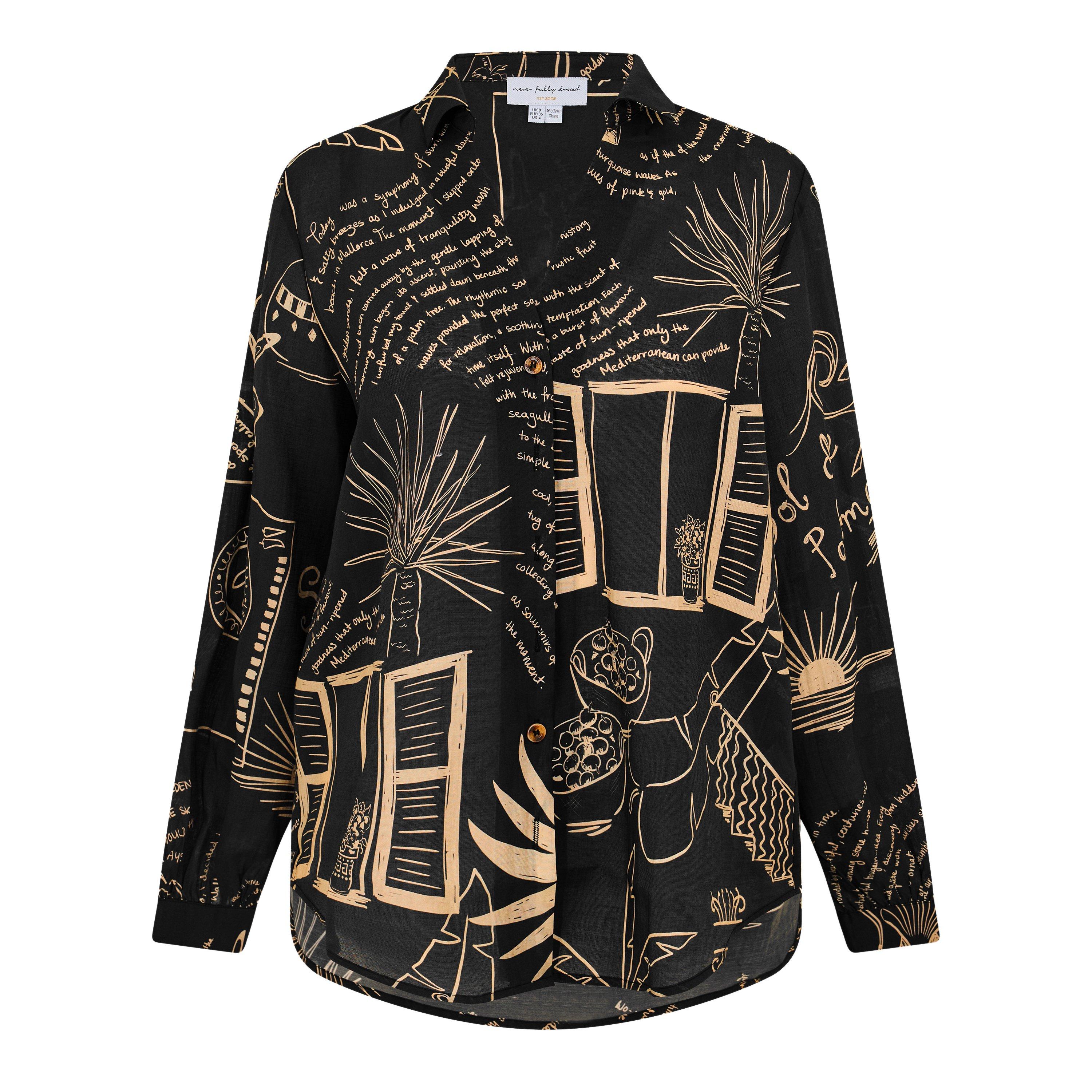 Never Fully Dressed Women's Mono Palma Miley Shirt - Black/White - 10 (S)