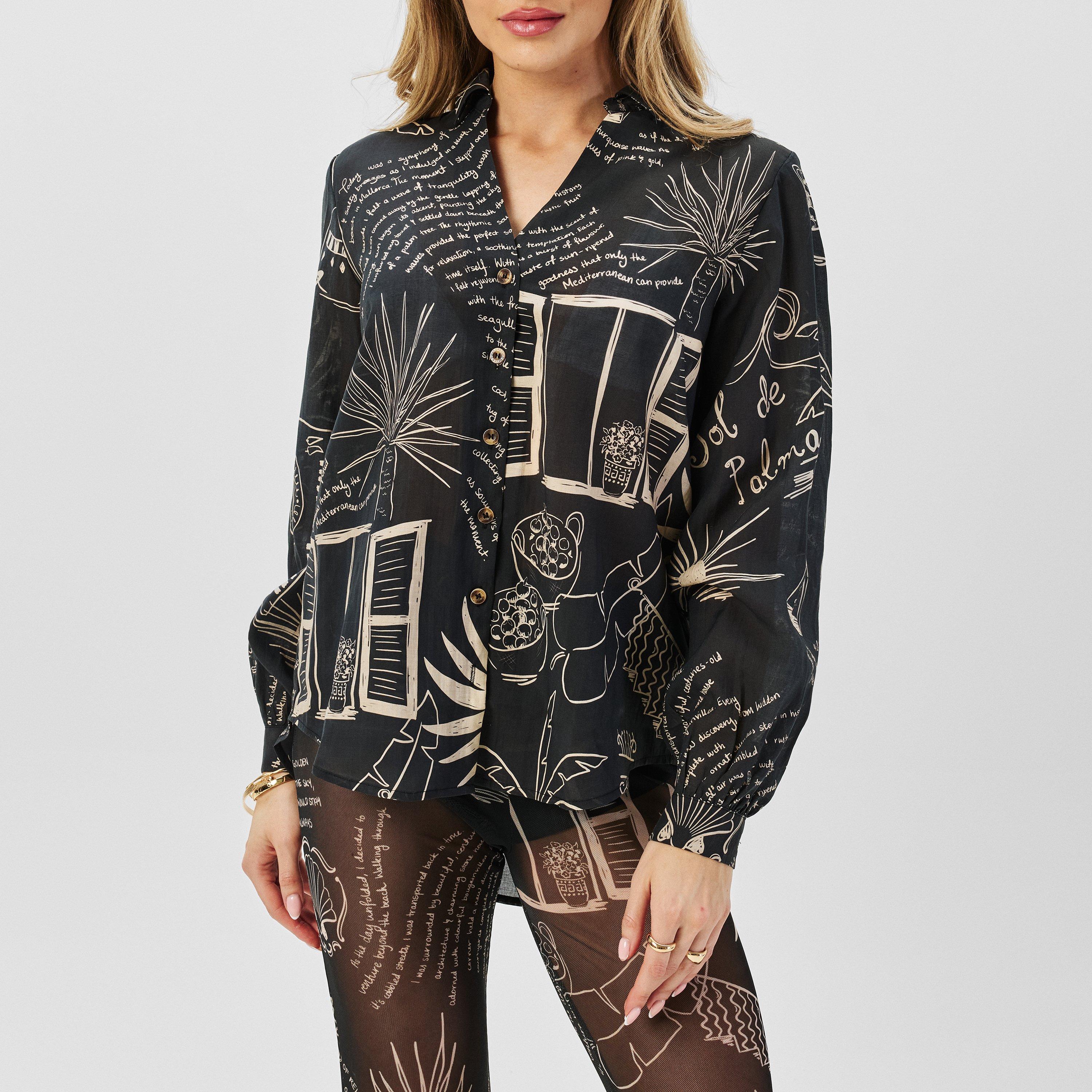 Black/White - Never Fully Dressed - Mono Palma Miley Shirt - 3