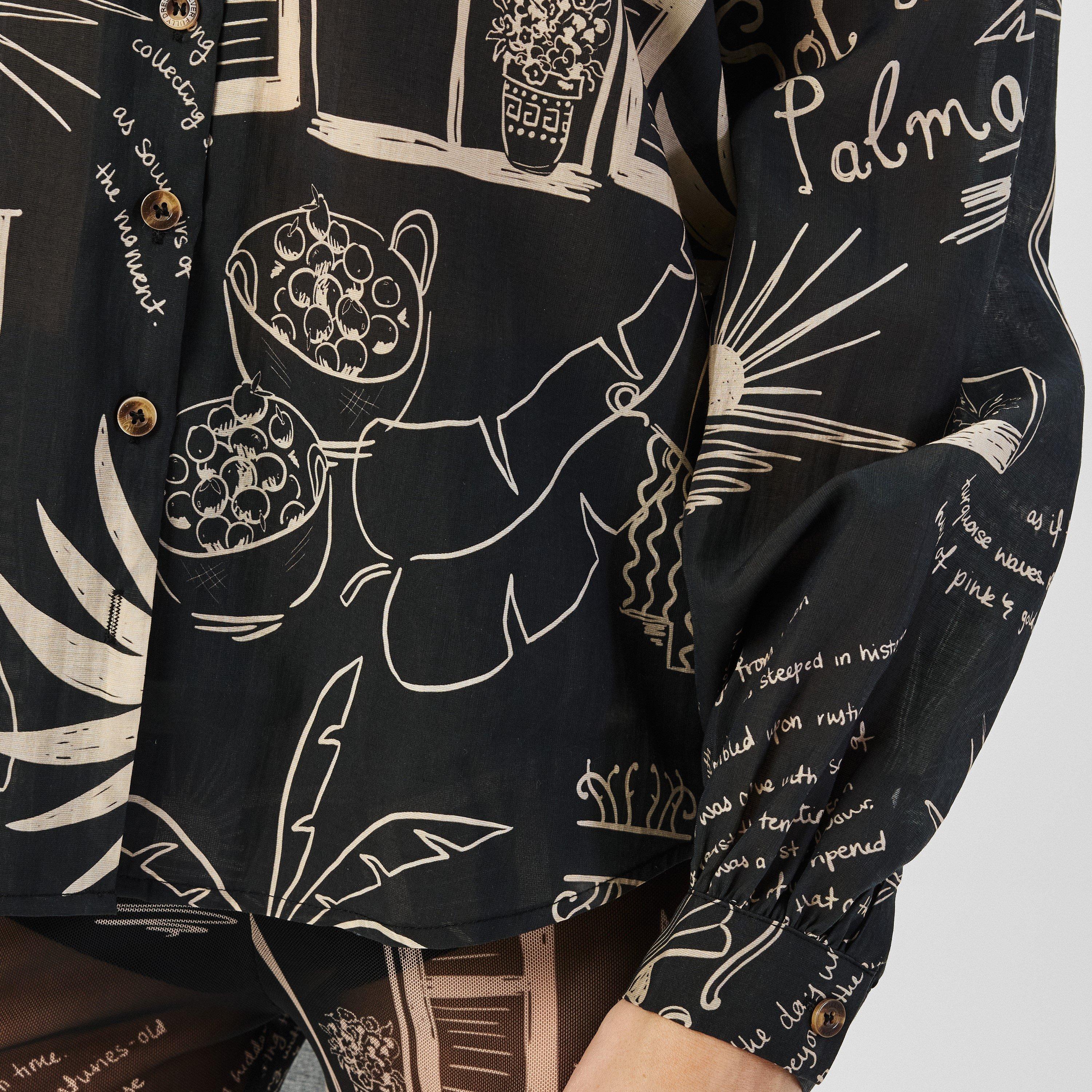 Black/White - Never Fully Dressed - Mono Palma Miley Shirt - 5