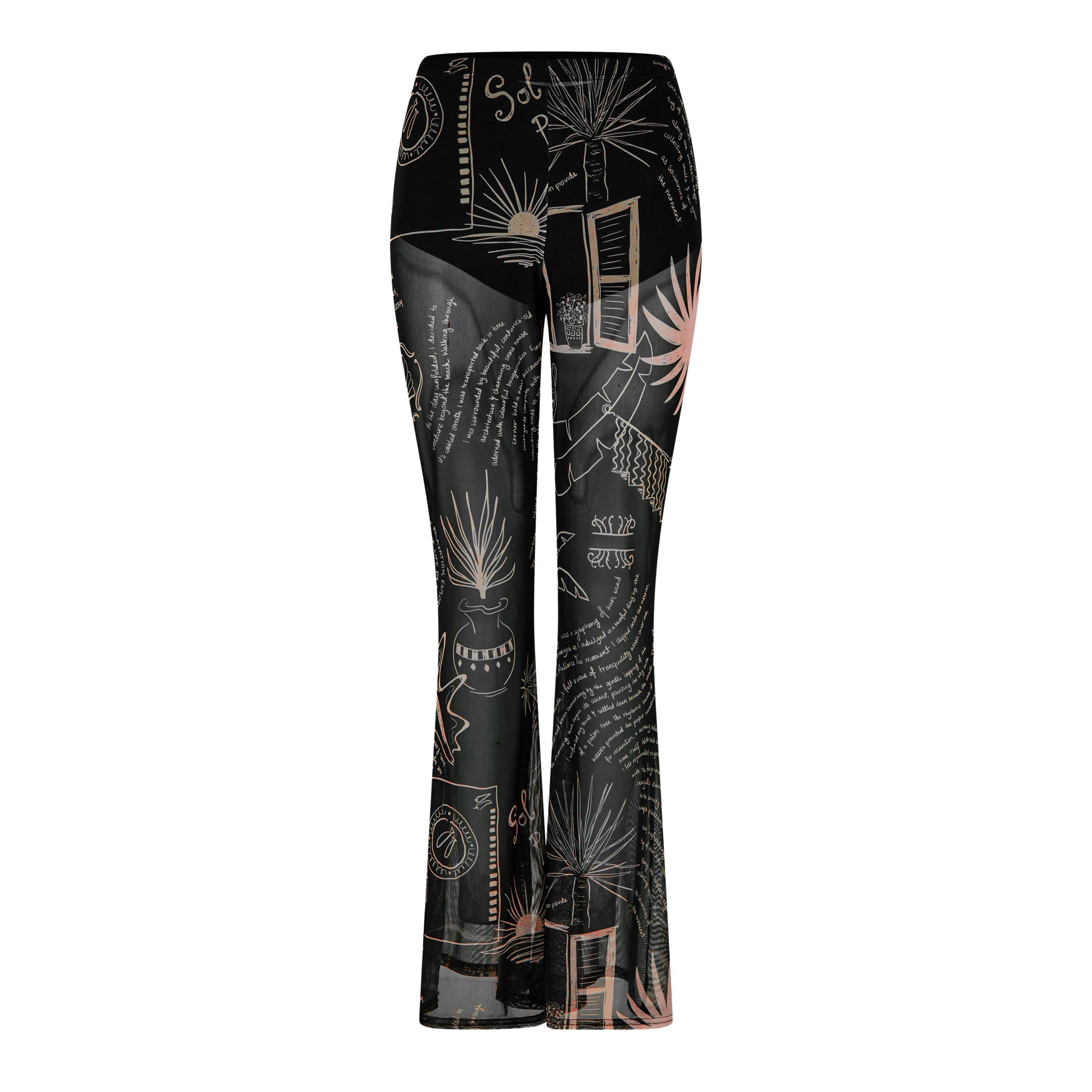 Never Fully Dressed Women's Palm Trousers - Black/White - 8 (XS)