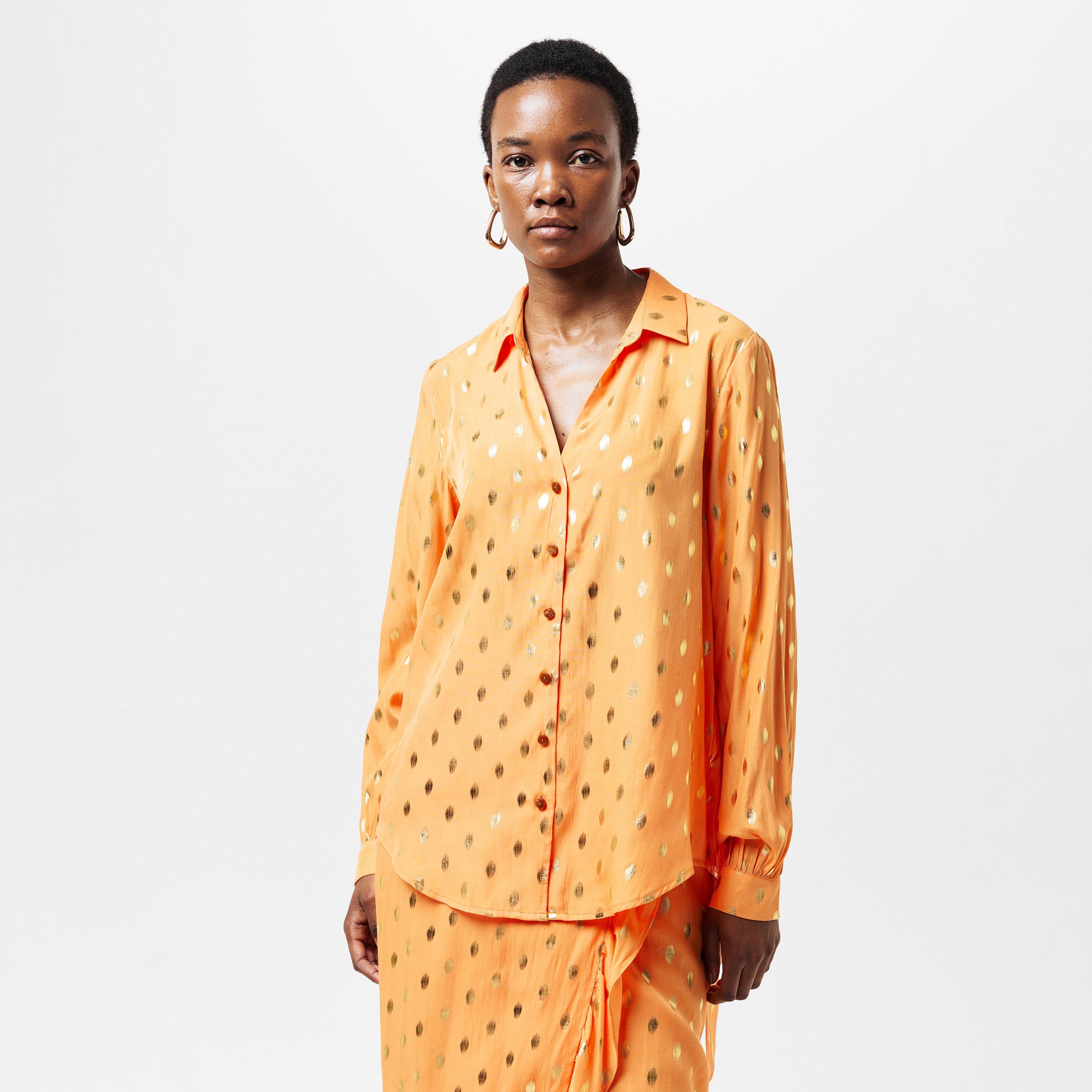 Peach - Never Fully Dressed - Women's Fleck Miley Long-Sleeve Patterned Shirt - 3