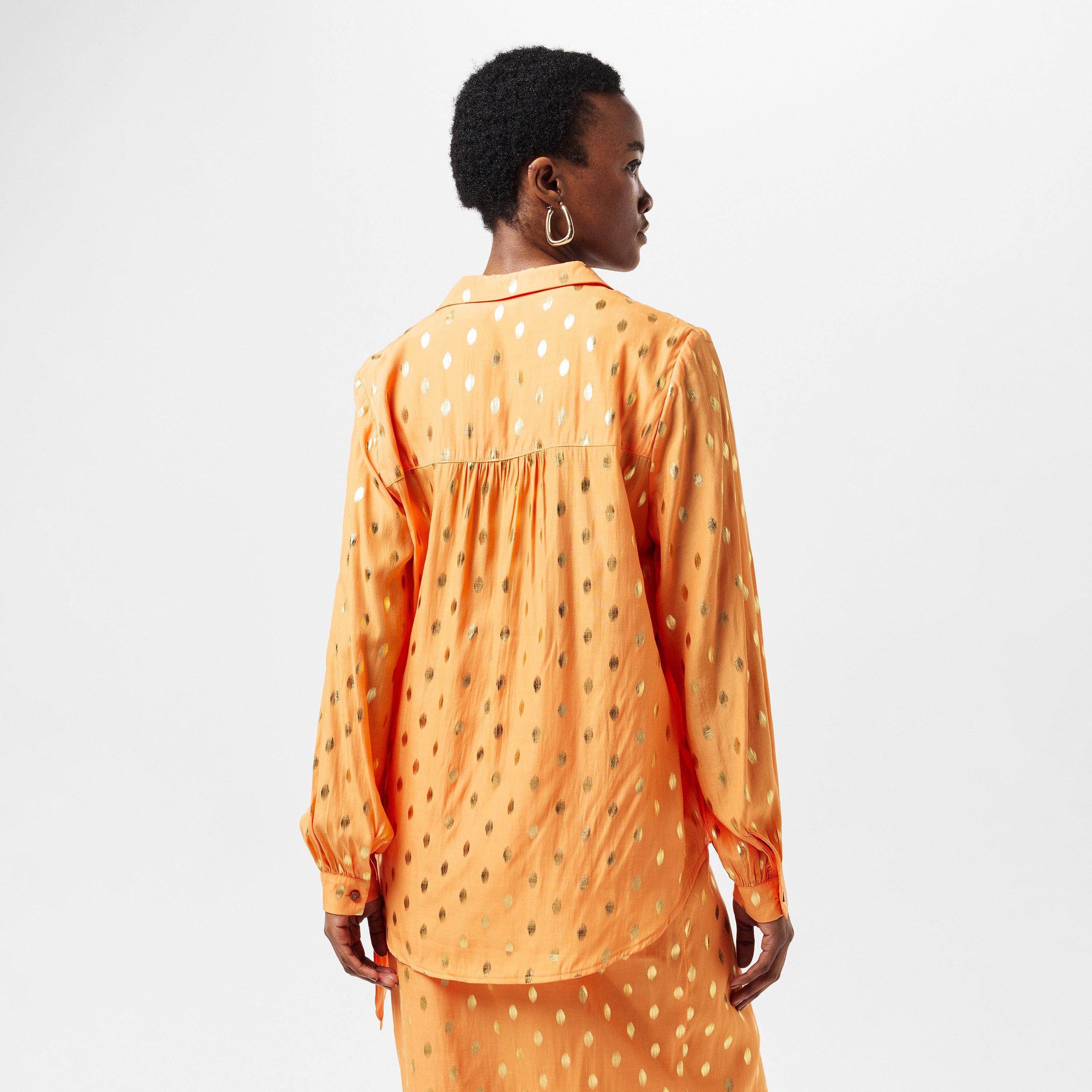 Peach - Never Fully Dressed - Women's Fleck Miley Long-Sleeve Patterned Shirt - 4