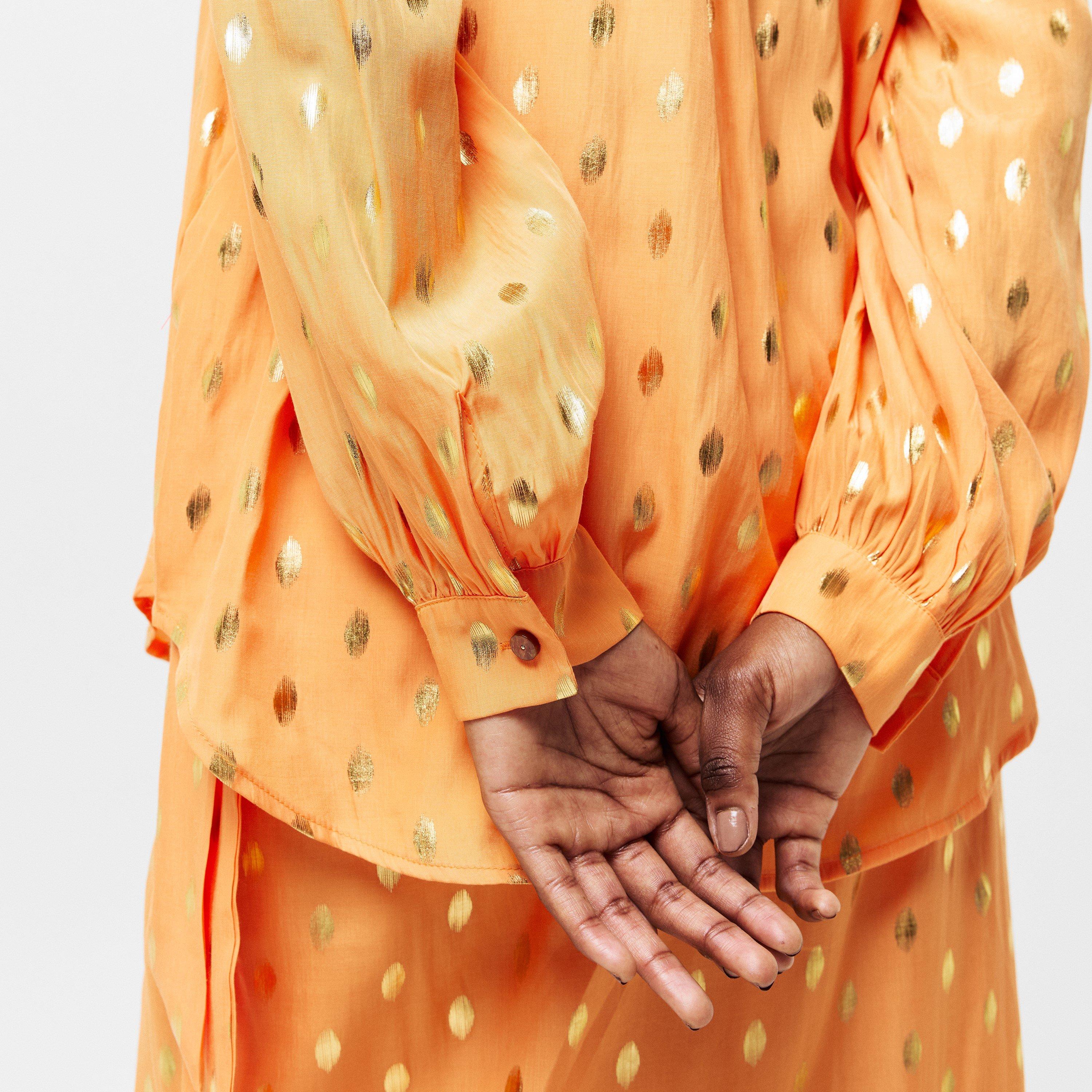 Peach - Never Fully Dressed - Women's Fleck Miley Long-Sleeve Patterned Shirt - 5