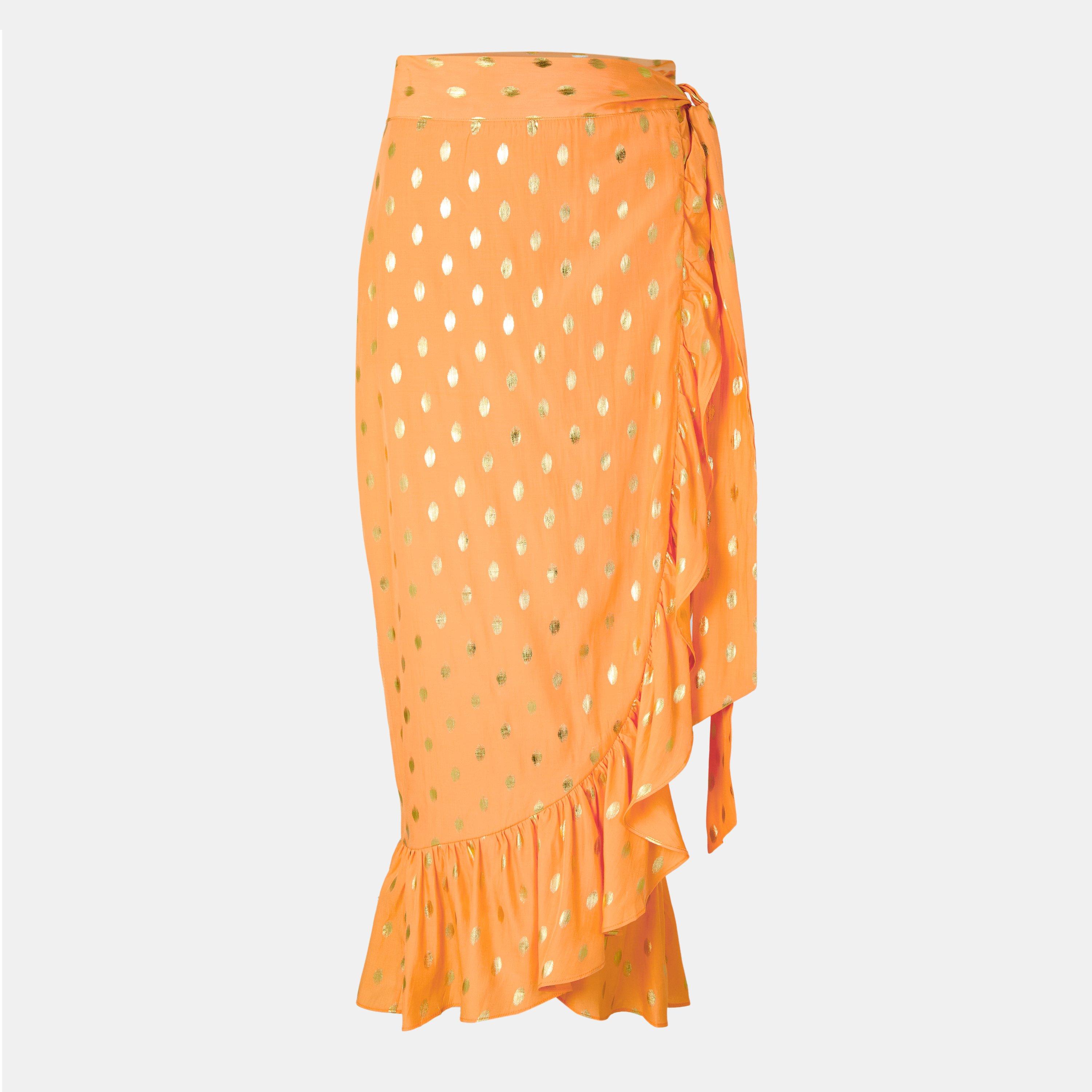Never Fully Dressed Women's Fleck Jaspre Textured Wrap Skirt - Peach