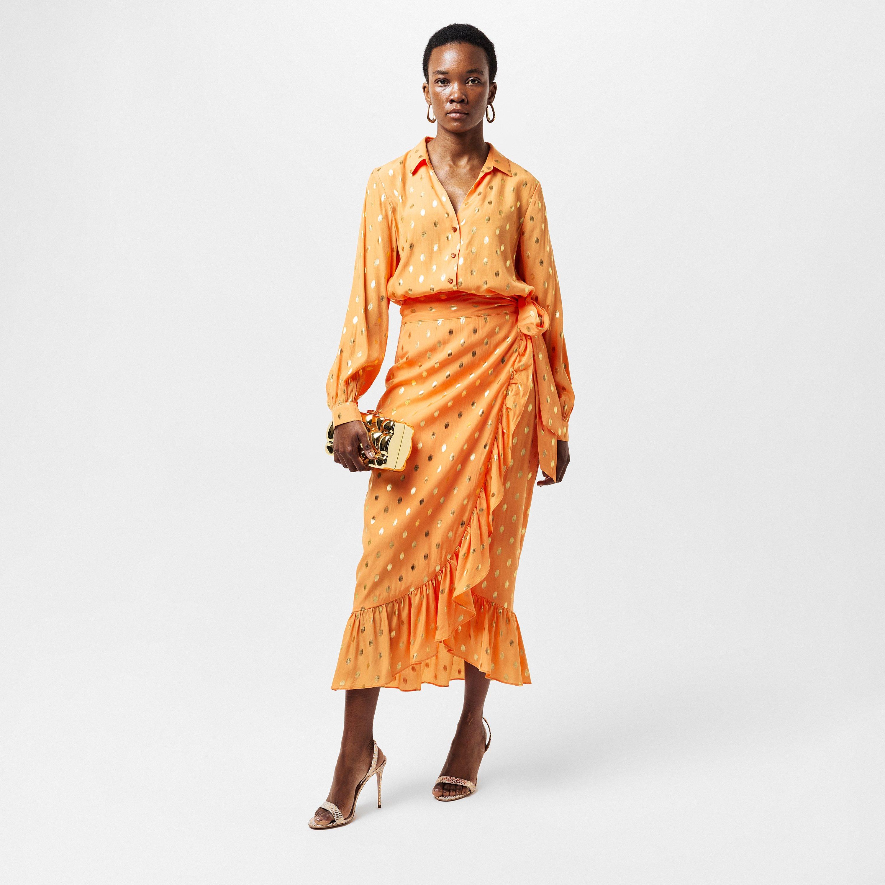 Peach - Never Fully Dressed - Women's Fleck Jaspre Wrap Skirt - 6