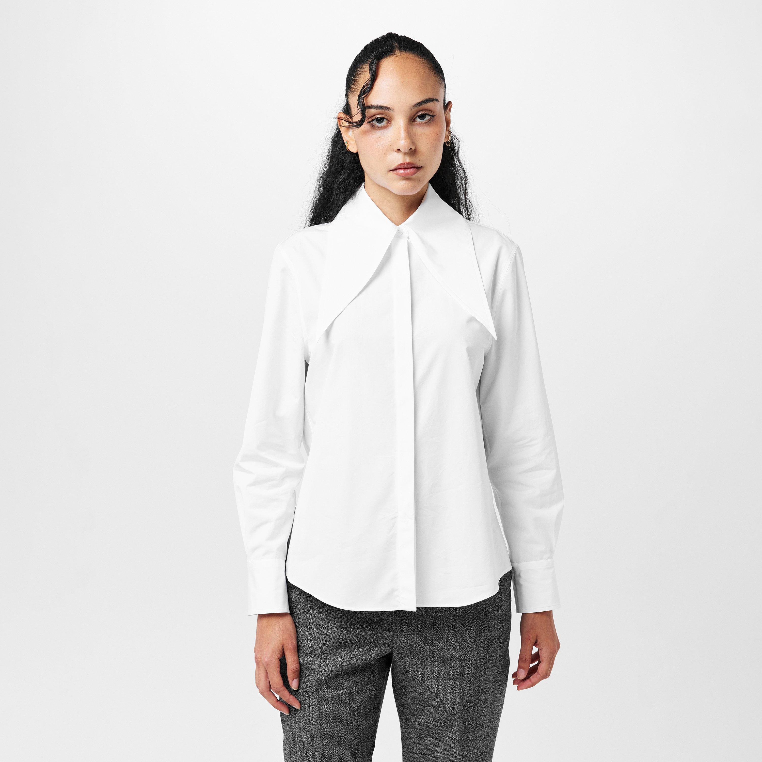 Optical White - Alexander McQueen - Women's Alex Compact Long-Sleeve Plain Shirt - 3