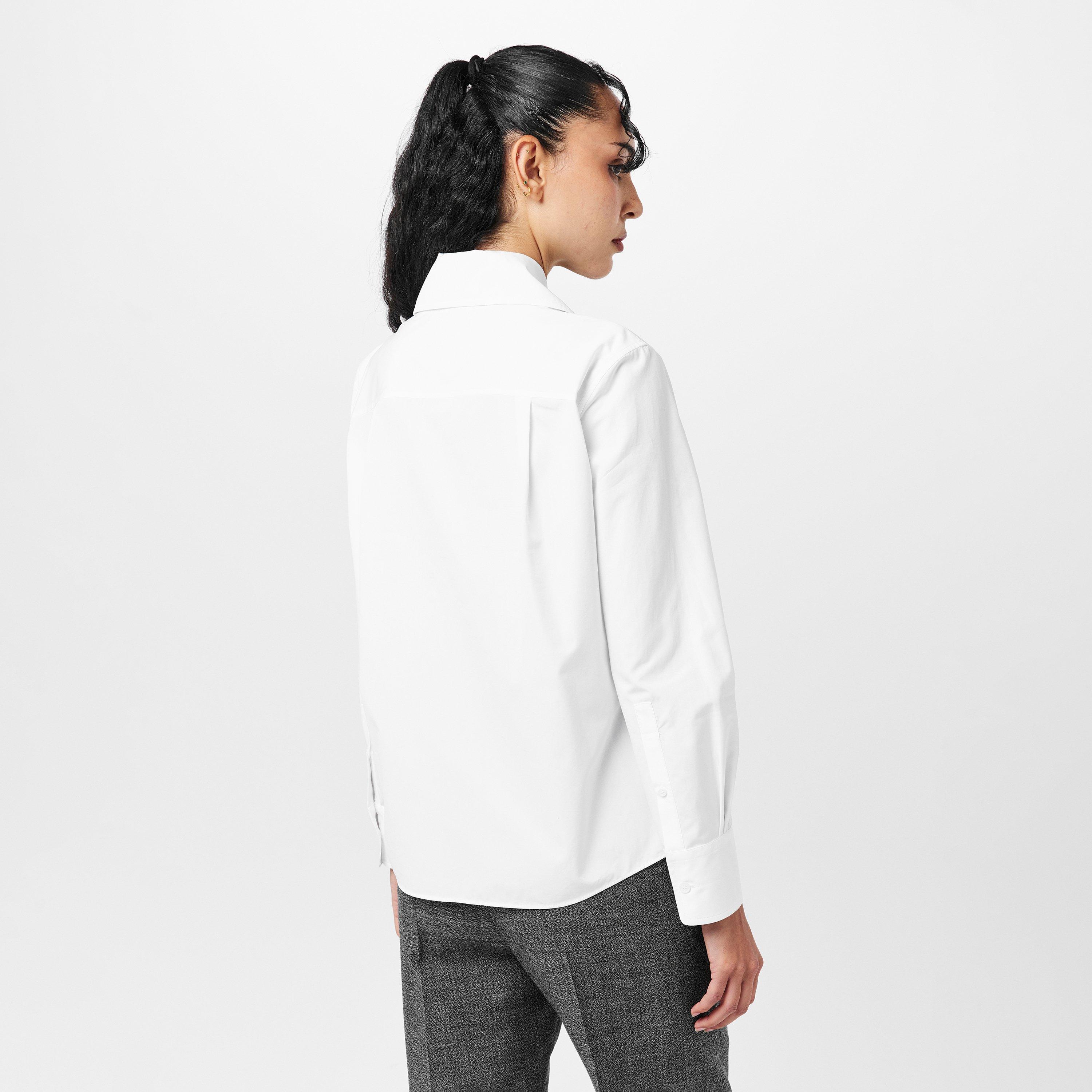 Optical White - Alexander McQueen - Women's Alex Compact Long-Sleeve Plain Shirt - 4