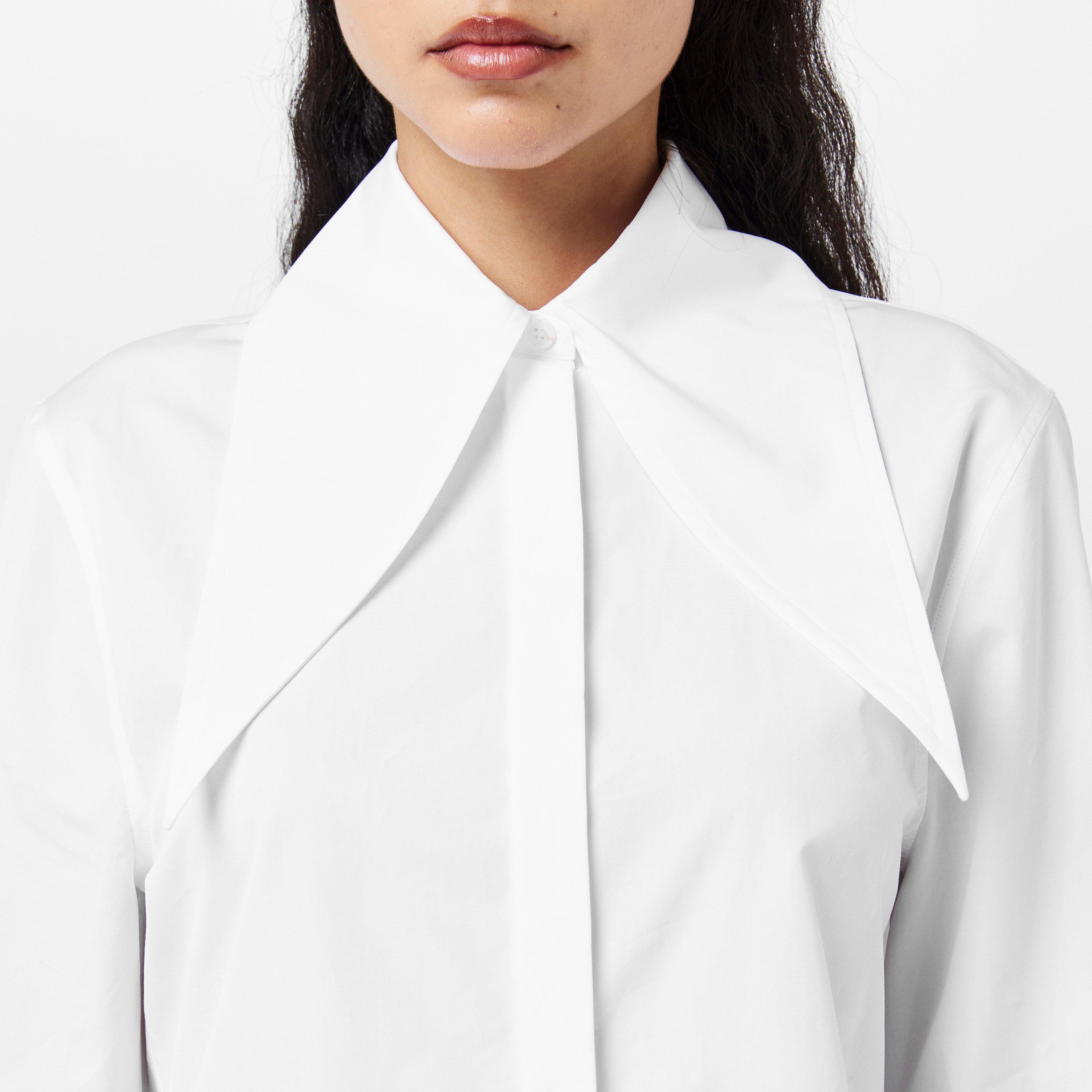 Optical White - Alexander McQueen - Women's Alex Compact Long-Sleeve Plain Shirt - 5