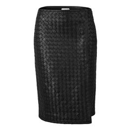 Bottega Veneta Intrecciato Leather Midi Wrap Skirt