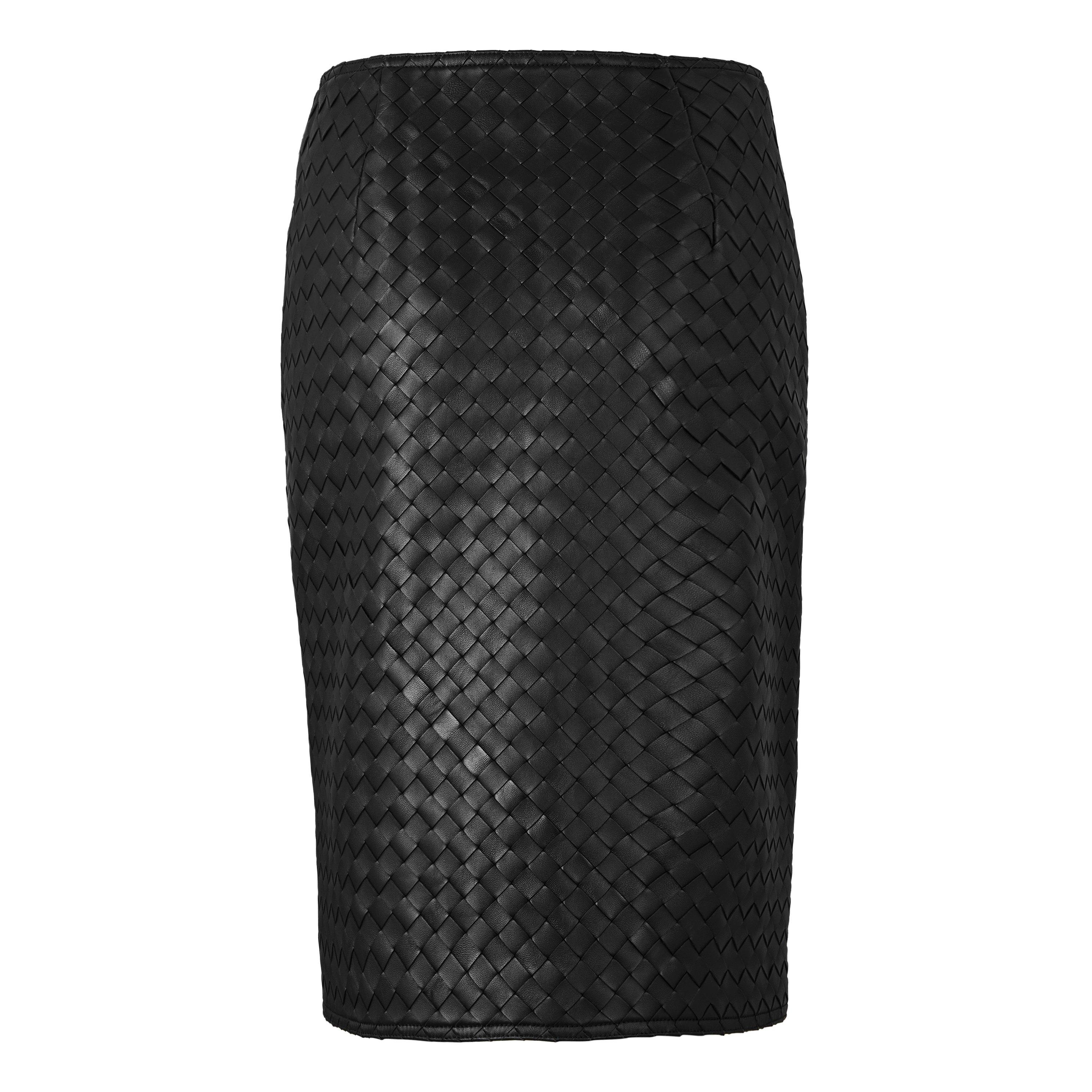 Fondant - Bottega Veneta - Intrecciato Leather Midi Wrap Skirt - 2