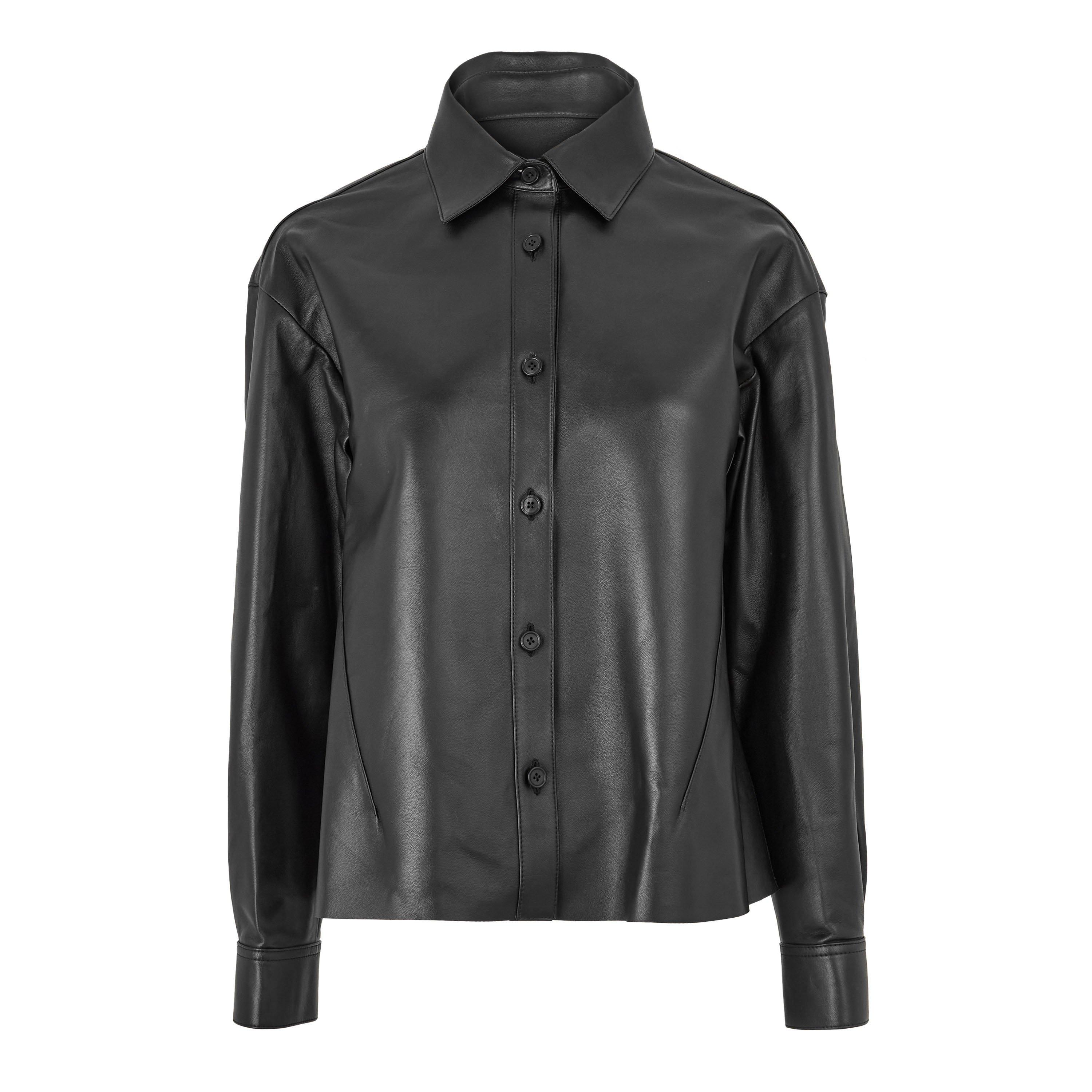 Black - Alexander McQueen - Women's Alex Soft Long Sleeve Plain Shirt - 1