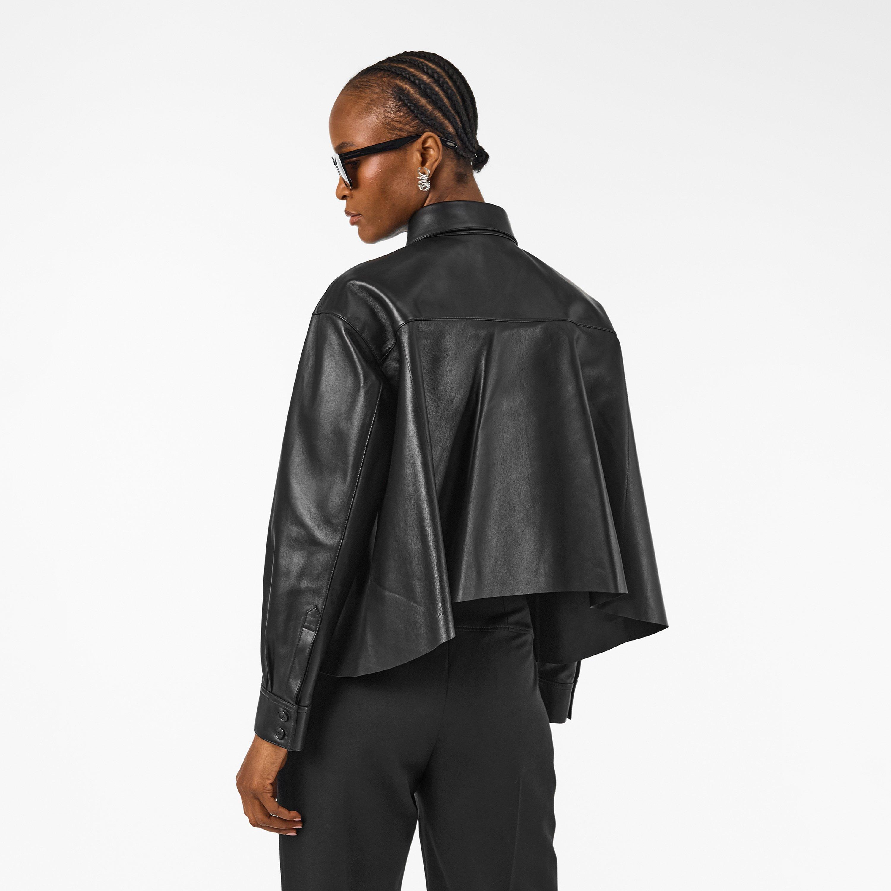 Black - Alexander McQueen - Women's Alex Soft Long-Sleeve Plain Shirt - 4