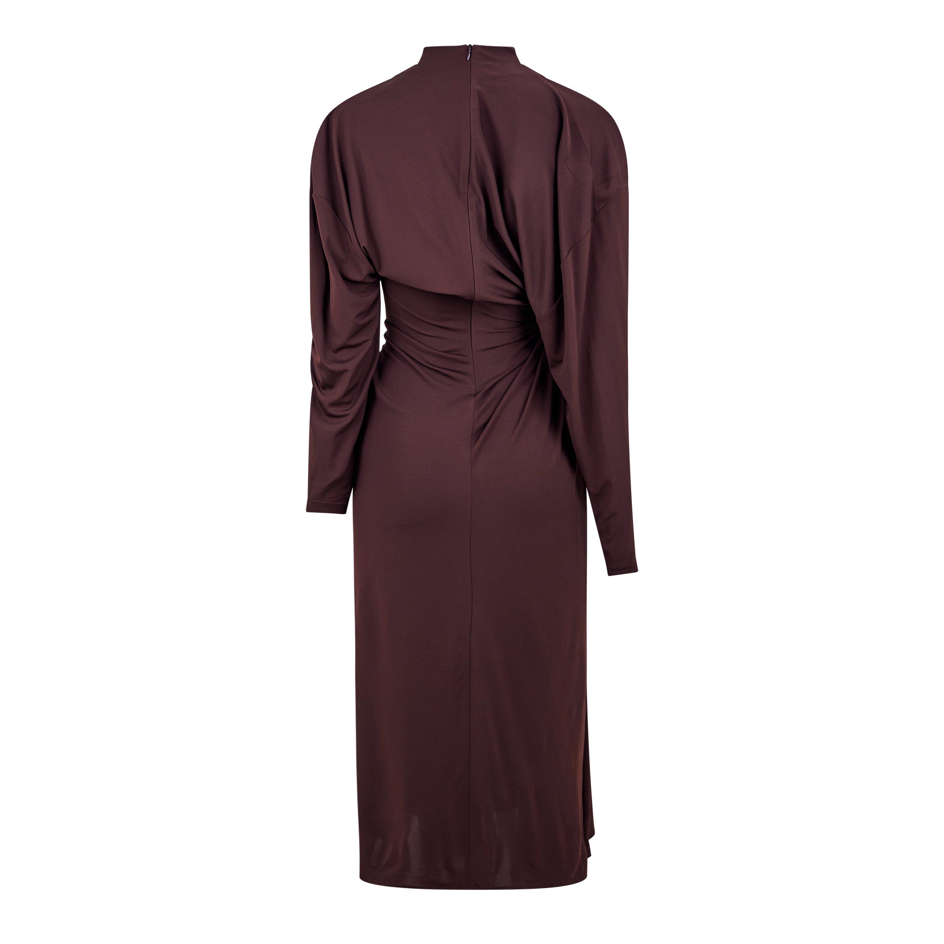 Clove - Bottega Veneta - Womens Gathered Crepe Midi Dress - 2