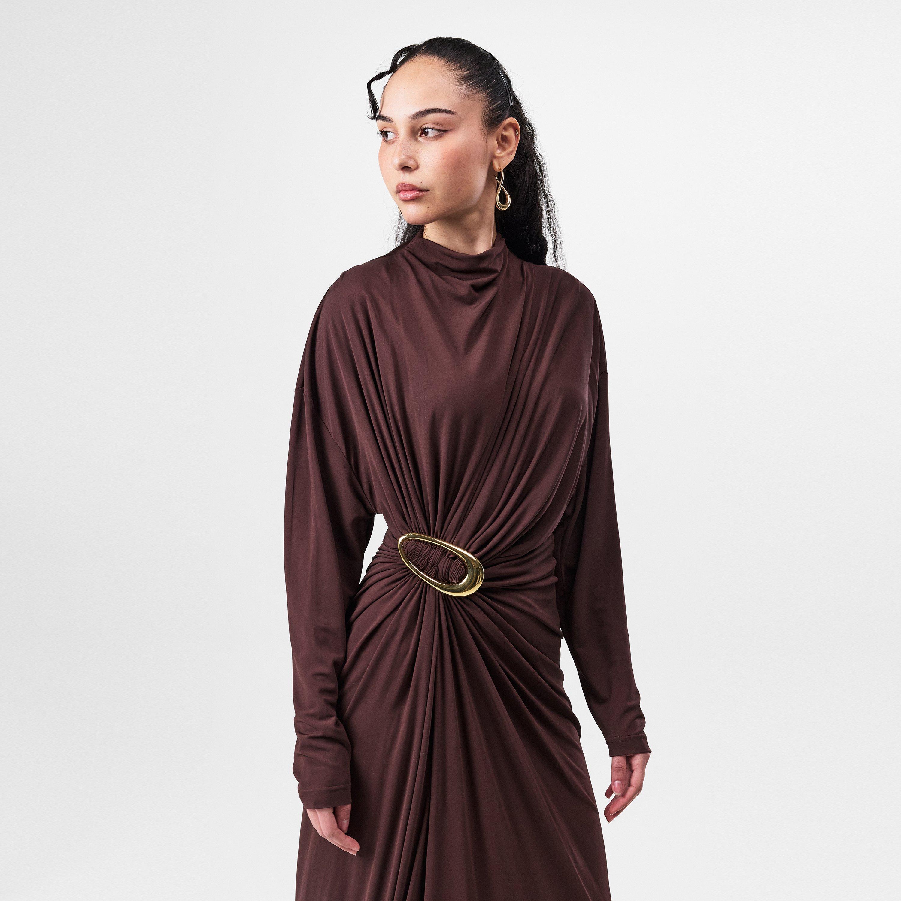 ★関税込み★ BOTTEGA VENETA Drappe Dresses Bottega Veneta® Women's Viscose Jersey Draped Dress in