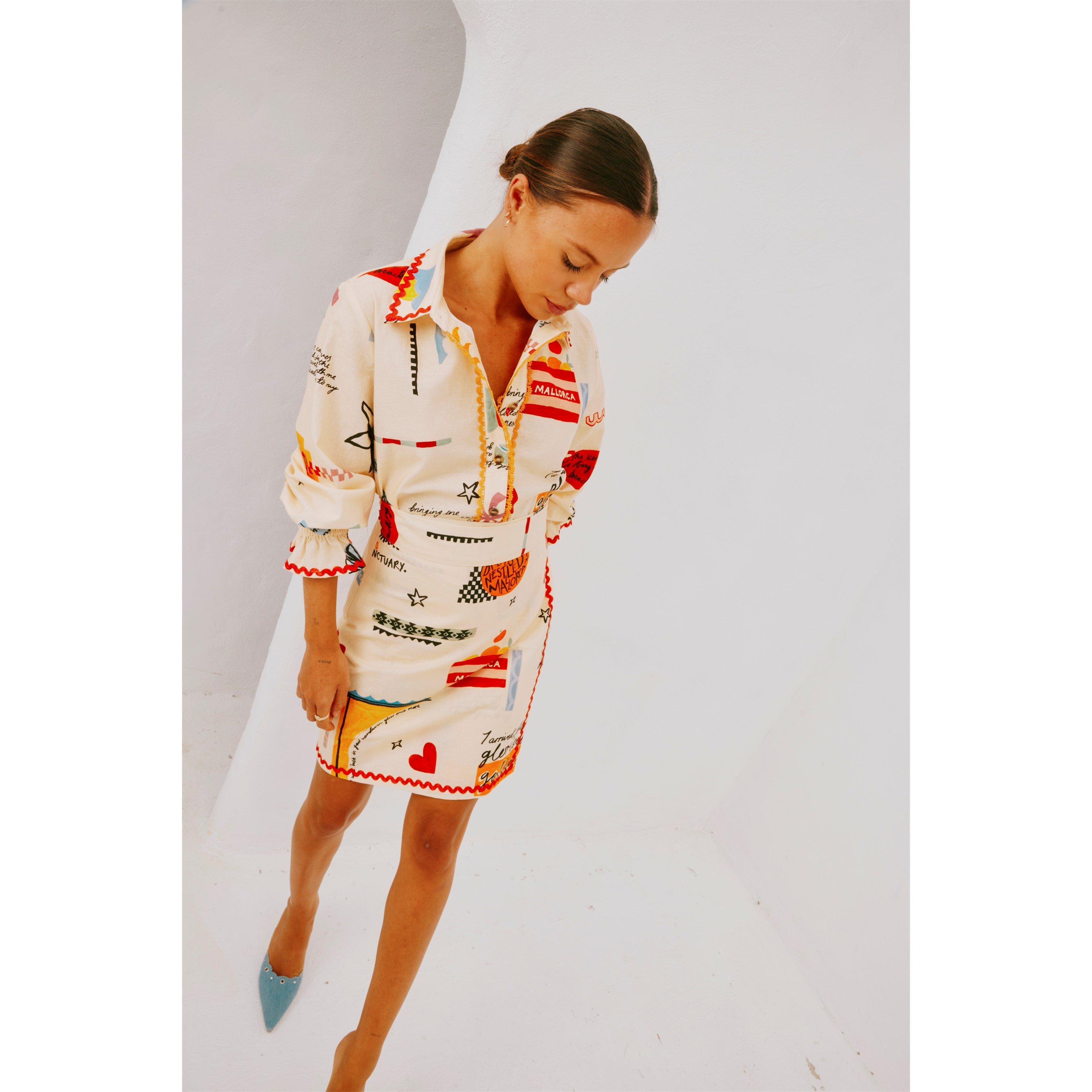 Cream - Never Fully Dressed - Women's Poema Geanie Long-Sleeve Patterned Shirt - 6