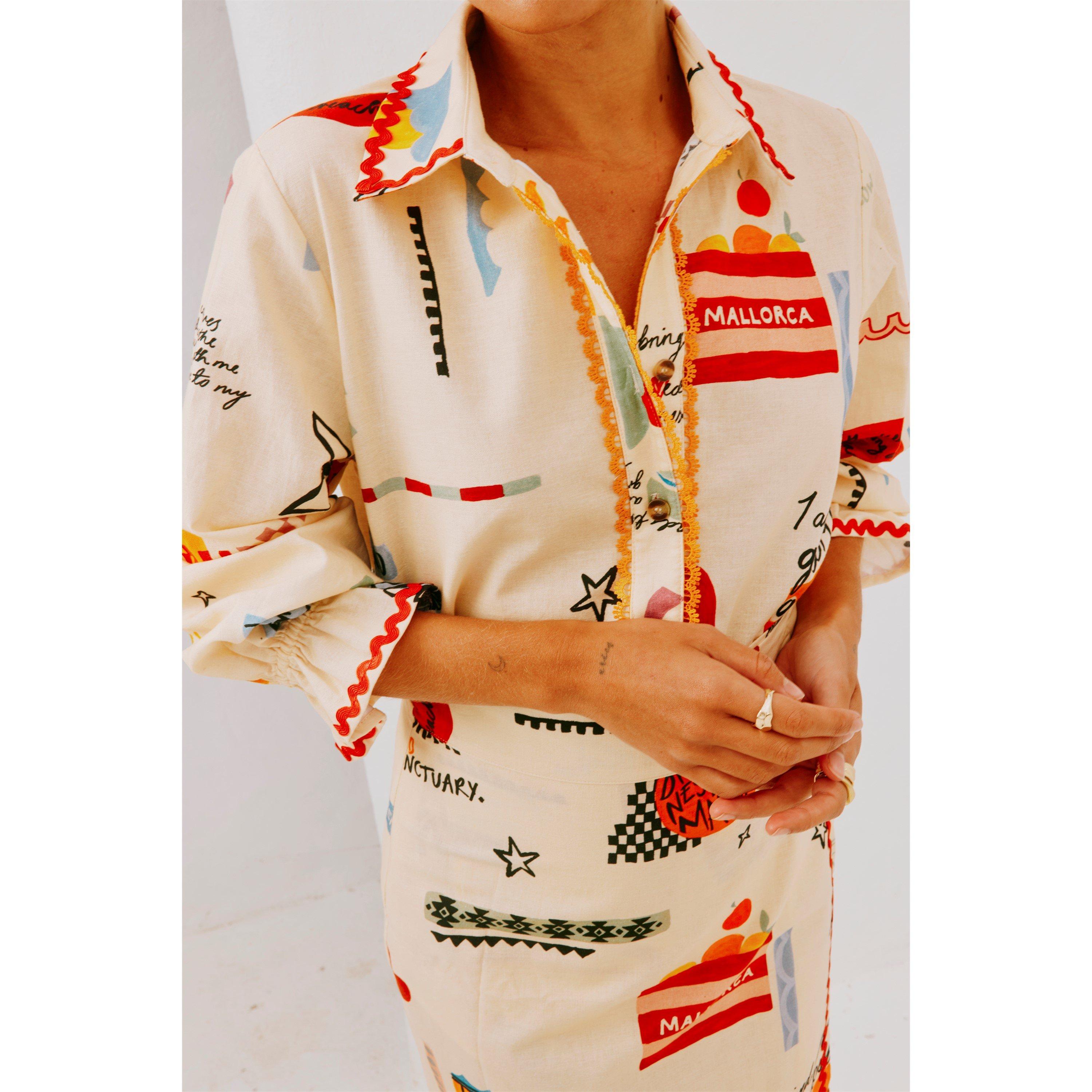 Cream - Never Fully Dressed - Women's Poema Geanie Long-Sleeve Patterned Shirt - 7