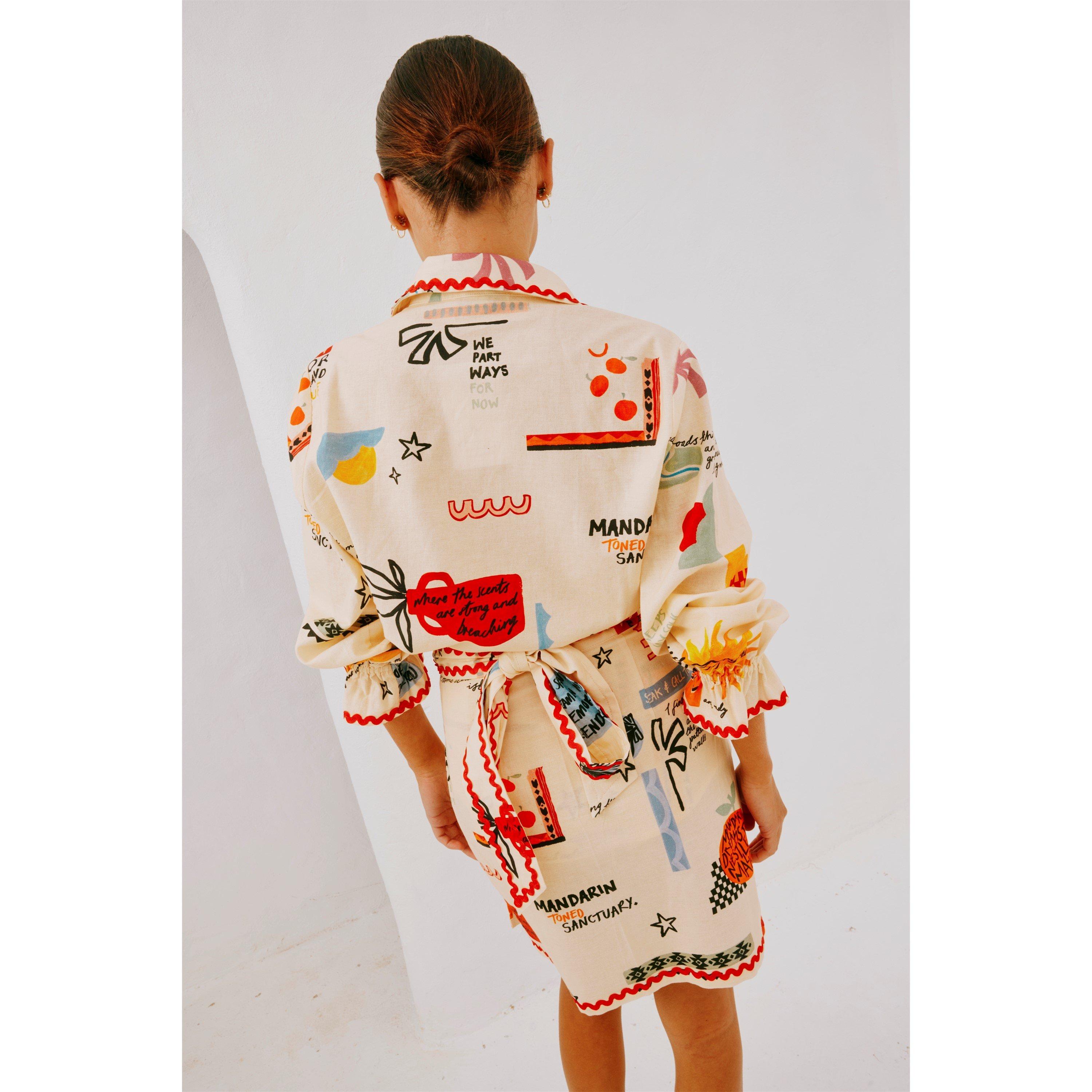 Cream - Never Fully Dressed - Women's Poema Geanie Long-Sleeve Patterned Shirt - 8