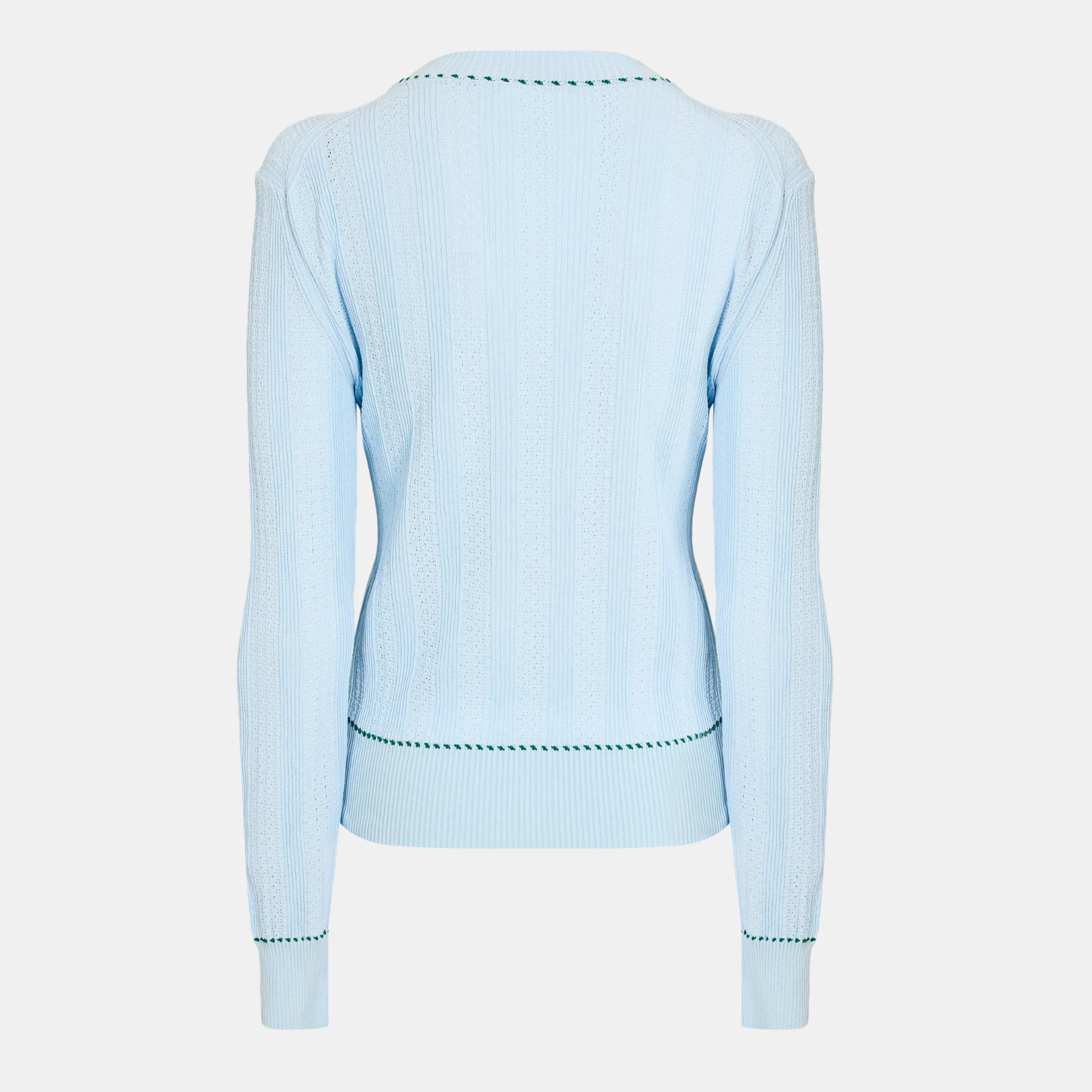 Blue - Alexander McQueen - Women's Alex Log Crew Neck Jumper - 2