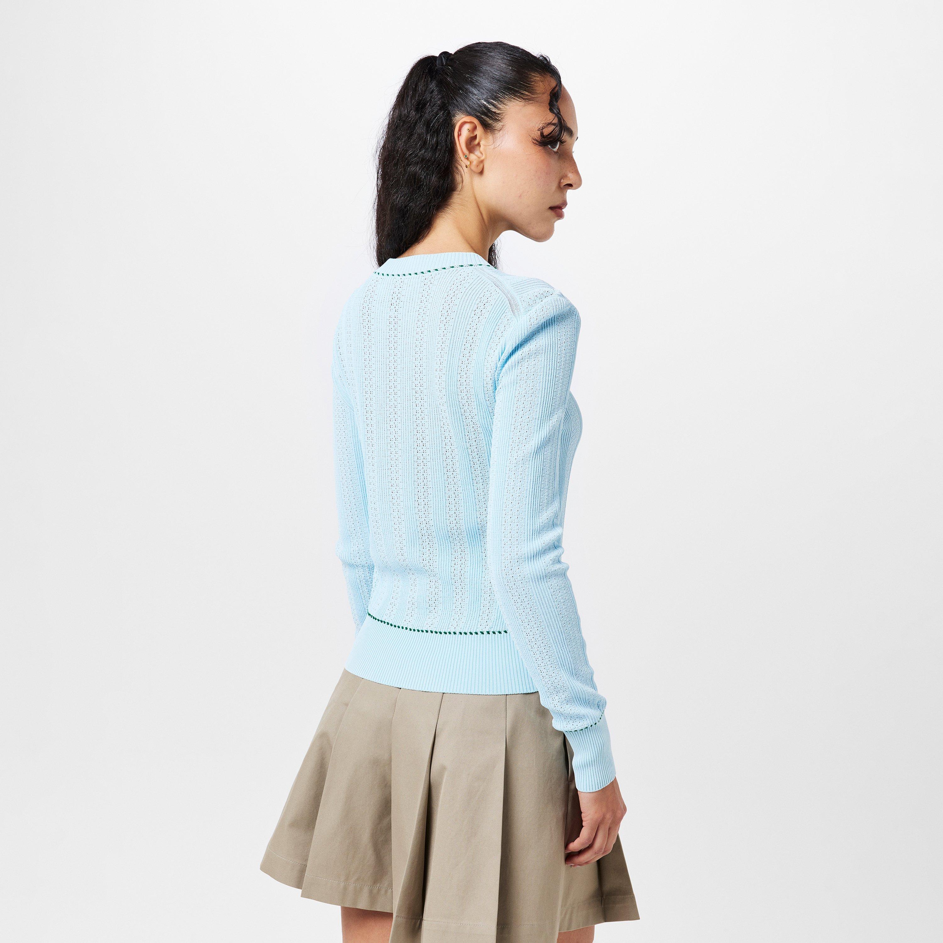 Blue - Alexander McQueen - Women's Alex Log Crew Neck Jumper - 4