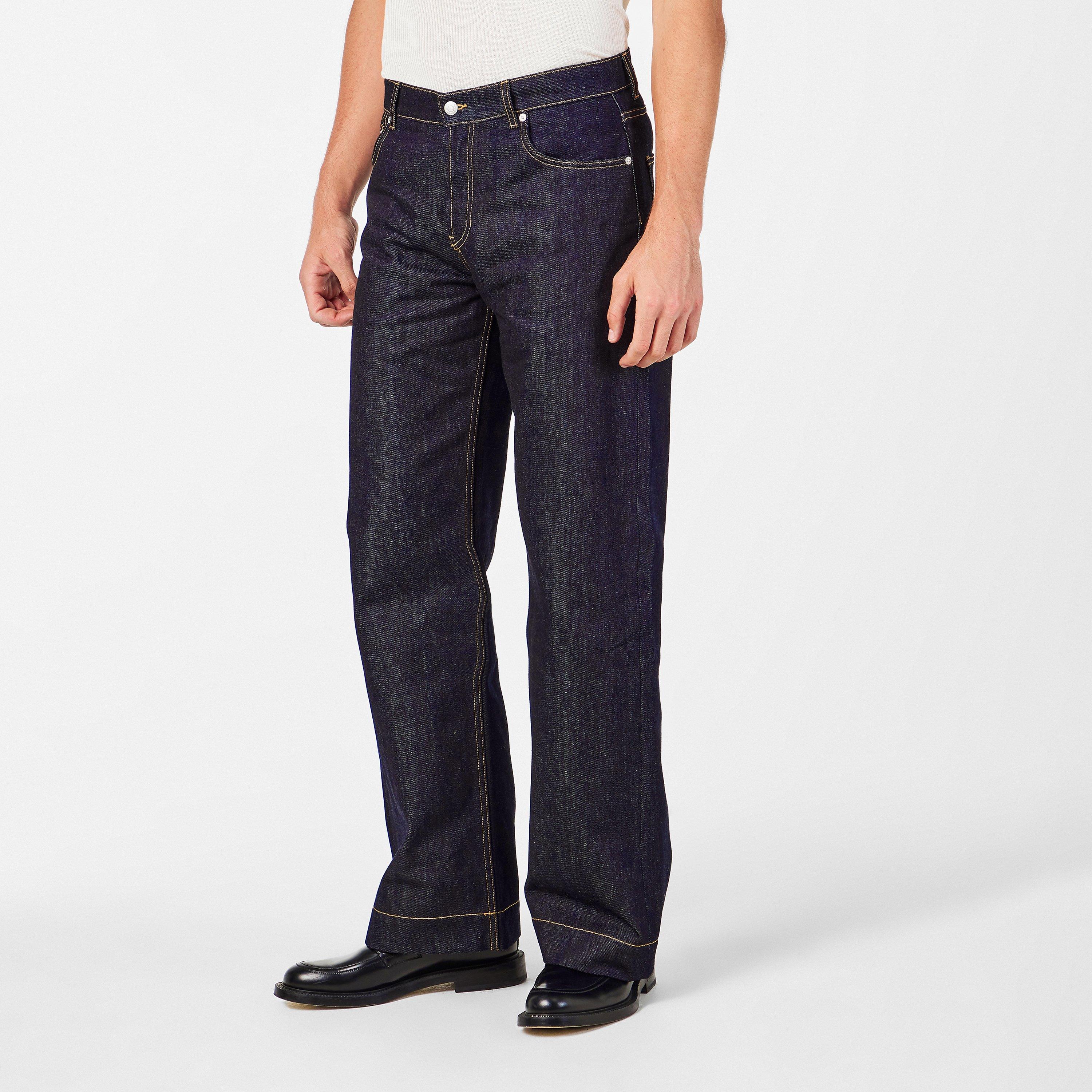 Indigo - Alexander McQueen - Wide Leg Denim Jeans - 3