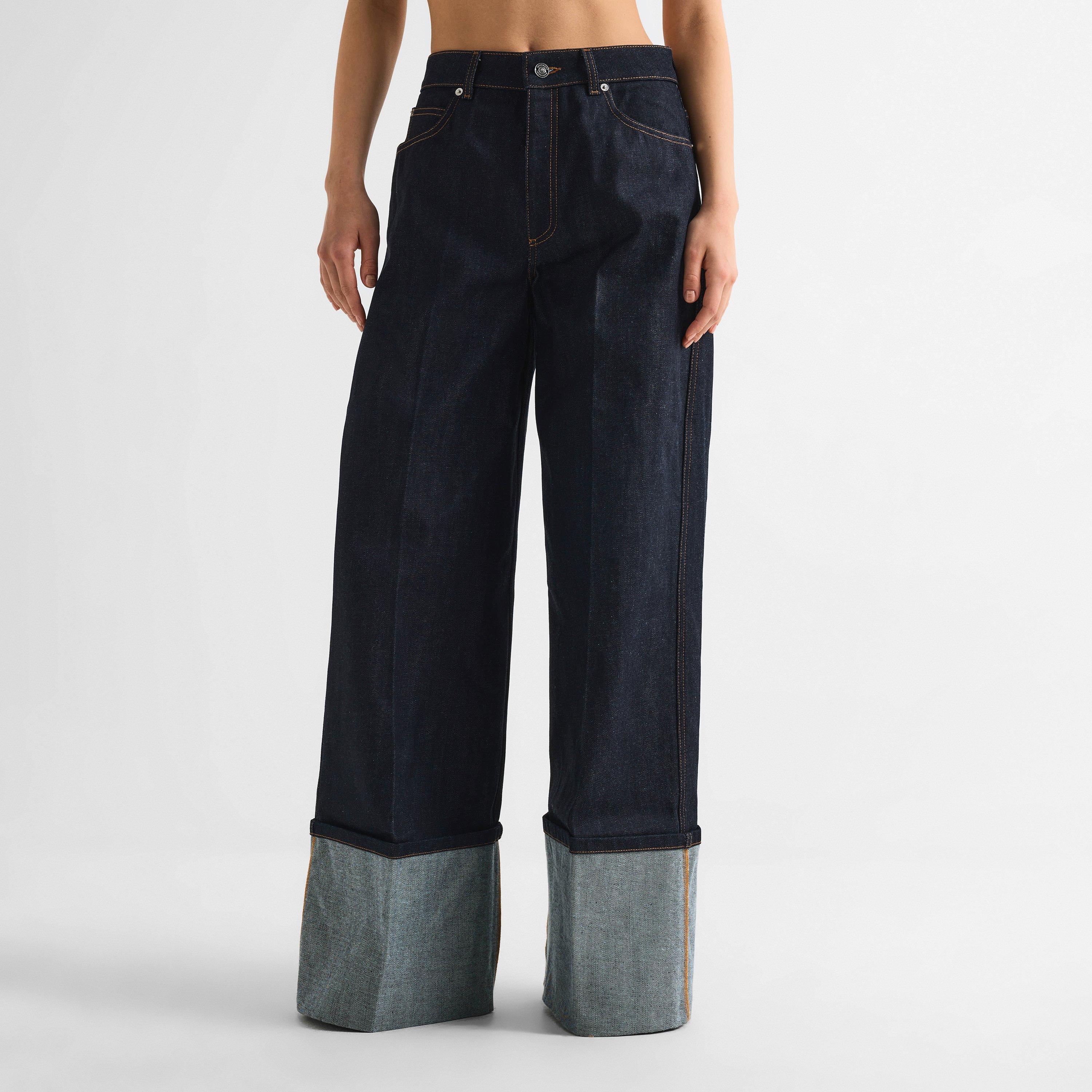 Dark Blue - GIVENCHY - Women's Wide Leg Jeans - 3