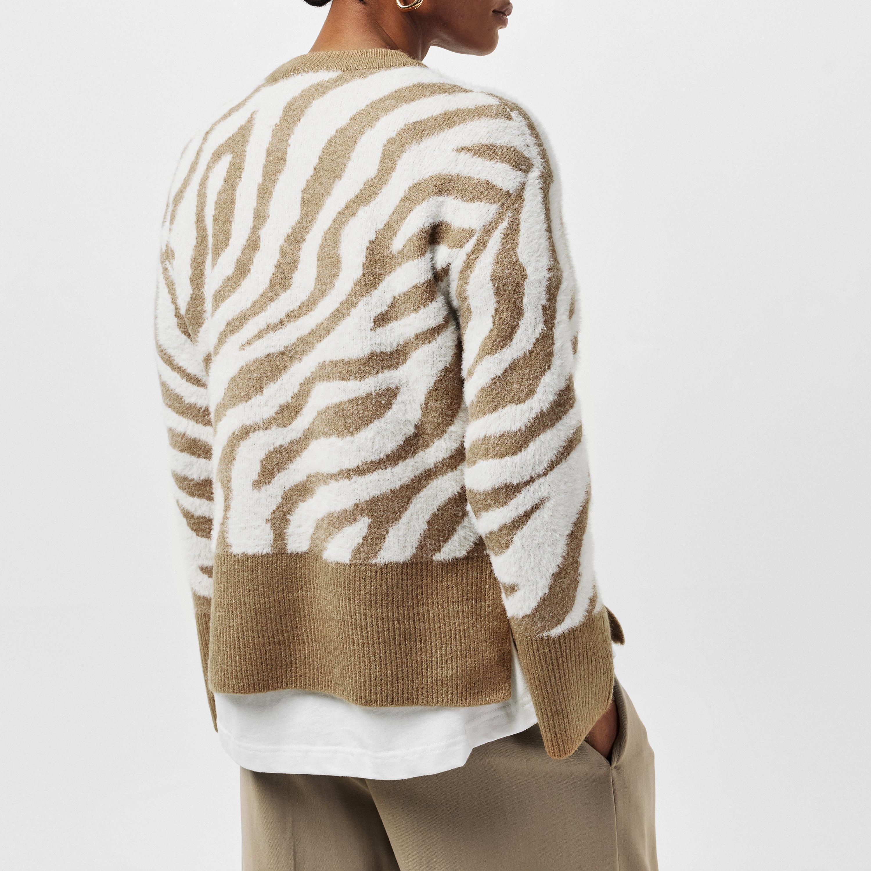 TAN ZEBRA - Finery - Tulle Print Knit Jumper - 4