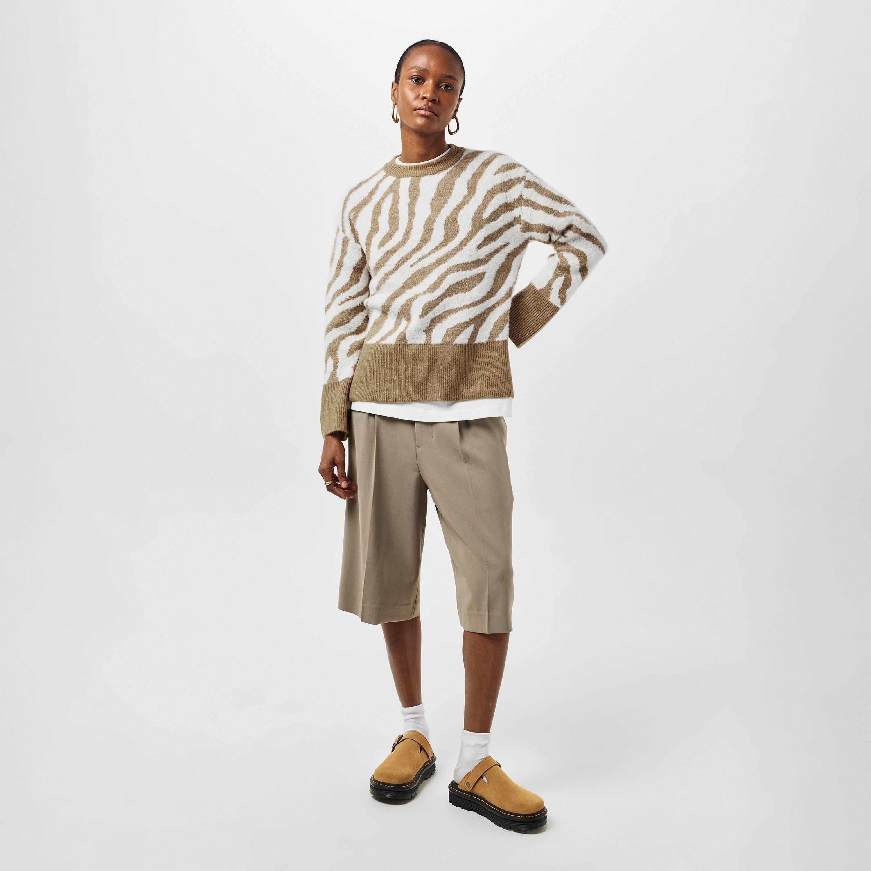 TAN ZEBRA - Finery - Tulle Print Knit Jumper - 6